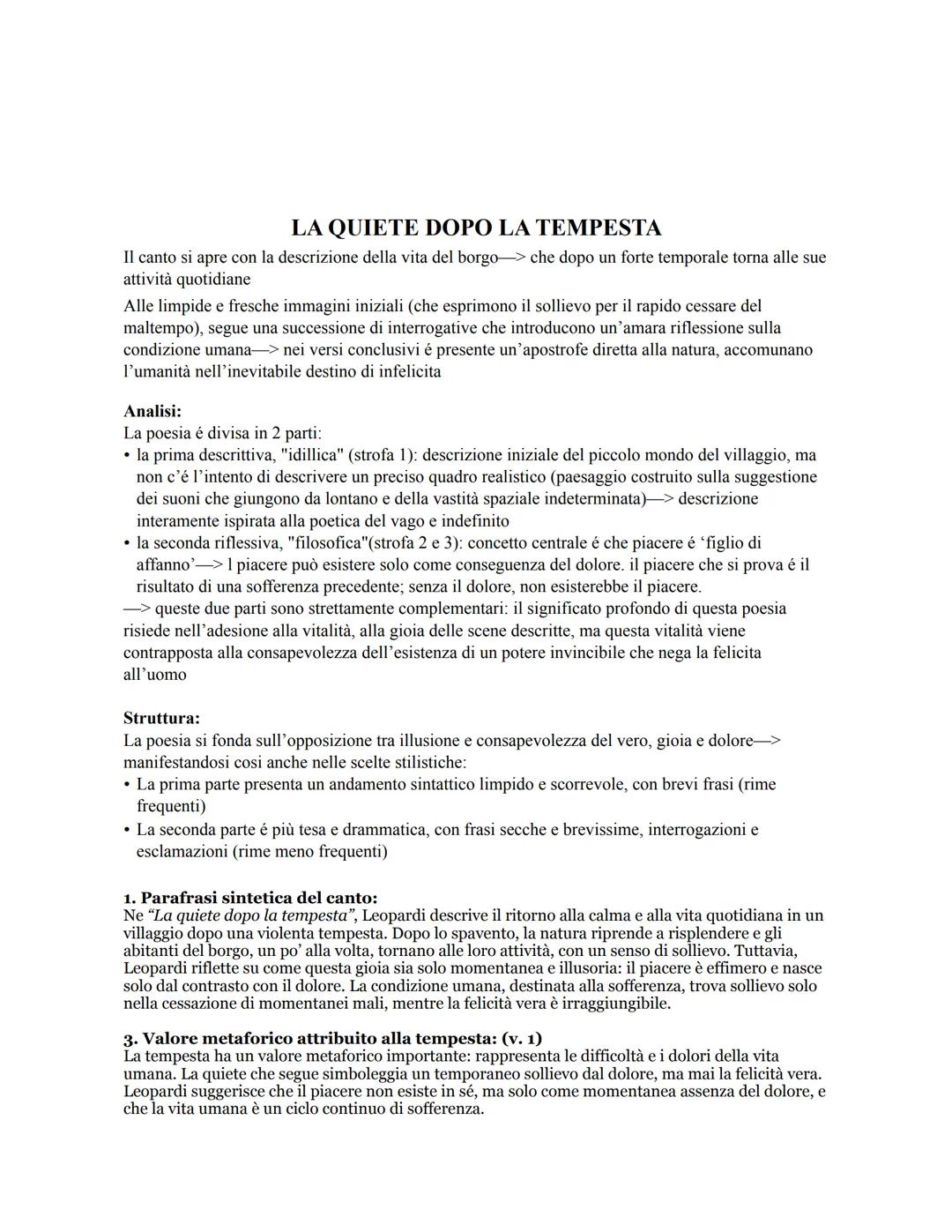 LA SERA DEL DI DI FESTA
La poesia si apre con un notturno lunare che da all'uomo l'illusione di immergersi nell'infinito, la
luce della luna