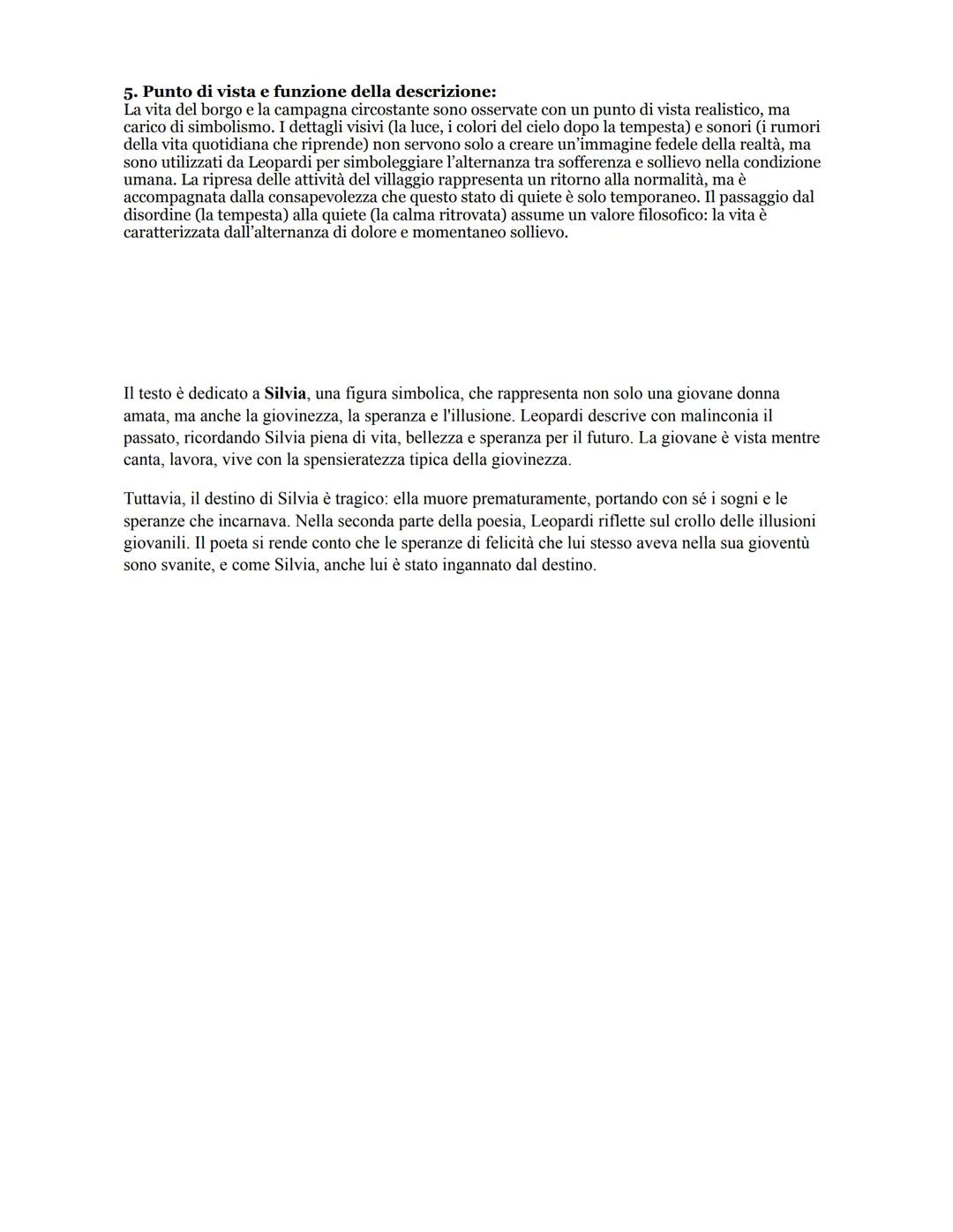LA SERA DEL DI DI FESTA
La poesia si apre con un notturno lunare che da all'uomo l'illusione di immergersi nell'infinito, la
luce della luna