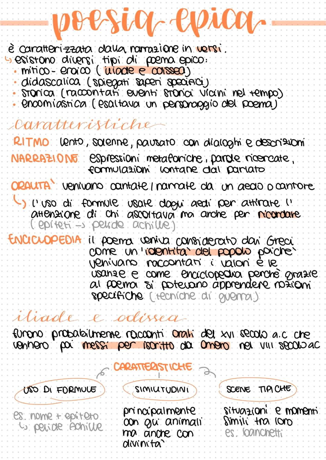 --- poesiq epica
è caratterizzata dalla narrazione in versi.
esistono diversi tipi di poema epico:
- mitico-eroico (uiade e coissea)
- didas