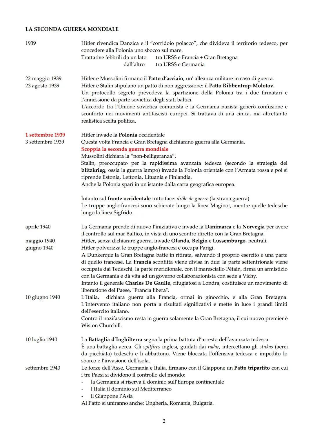 VERSO IL SECONDO CONFLITTO MONDIALE
1919-1933
La repubblica di Weimar in Germania
1920
Hitler è a capo del Partito nazista (Partito nazional