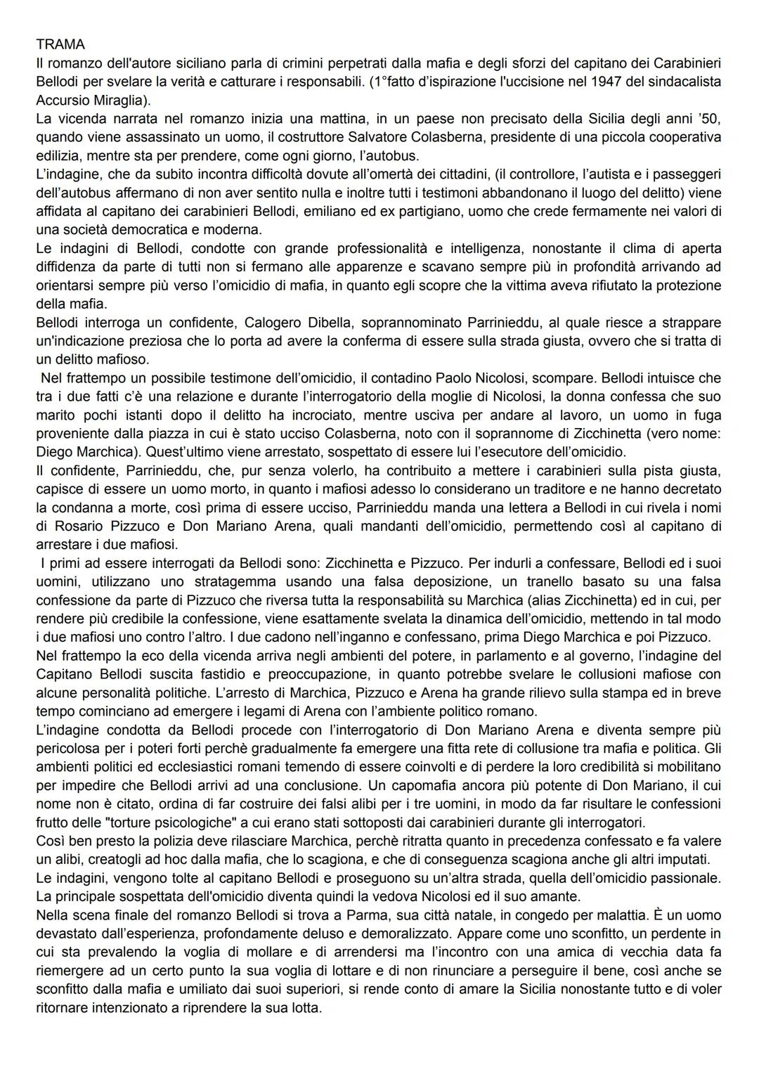 TITOLO il giorno della civetta (il riferimento รจ al fatto che la mafia una volta agiva in segreto, era un animale
notturno come la civetta,