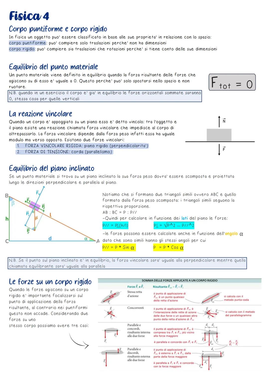 Fisica 4
Corpo puntiforme e corpo rigido
In fisica un oggetto puo' essere classificato in base alle sue proprieta' in relazione con lo spazi