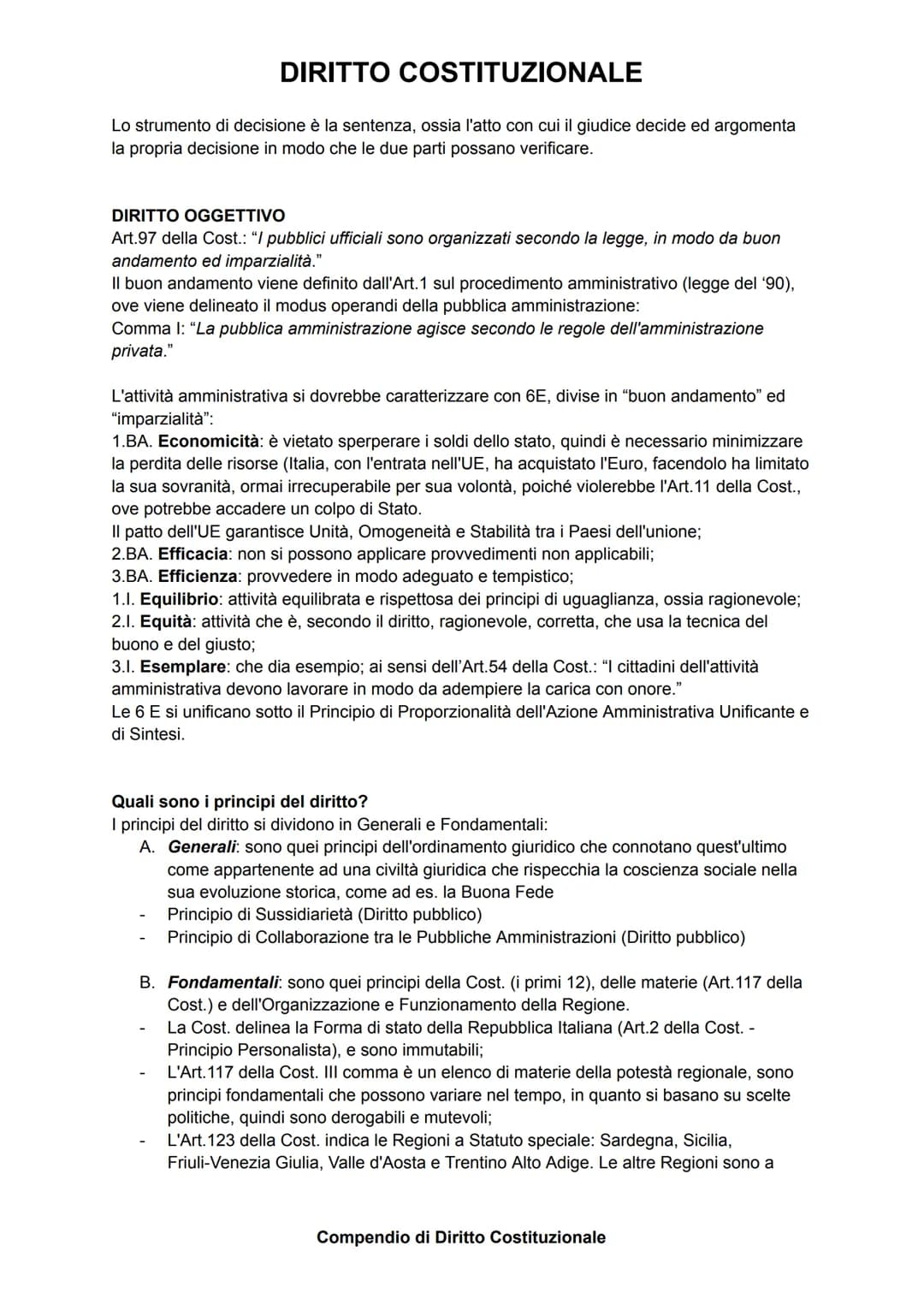 Che cos'è il diritto?
DIRITTO COSTITUZIONALE
Il diritto è distinzione, individualizzazione dei contorni, è un insieme di regole che
discipli