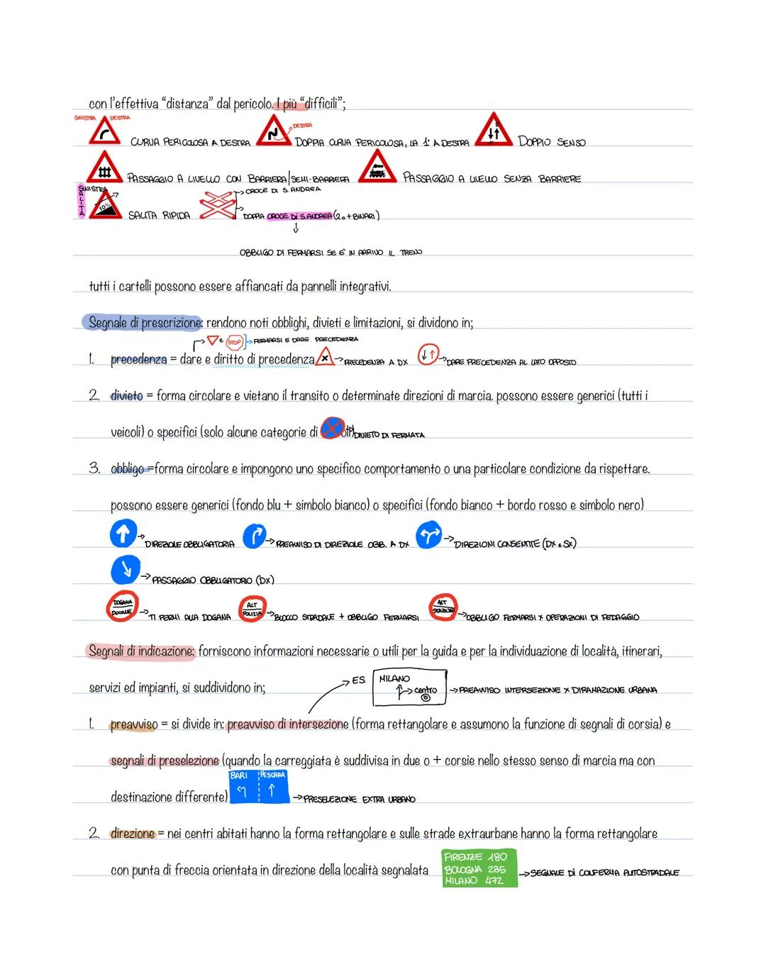 Strada = pedoni, veicoli e animali. Può essere classificata come;
1. Autostrada = 130 km/h
2.Strada extraurbana principale = 110 km/h
3.Stra