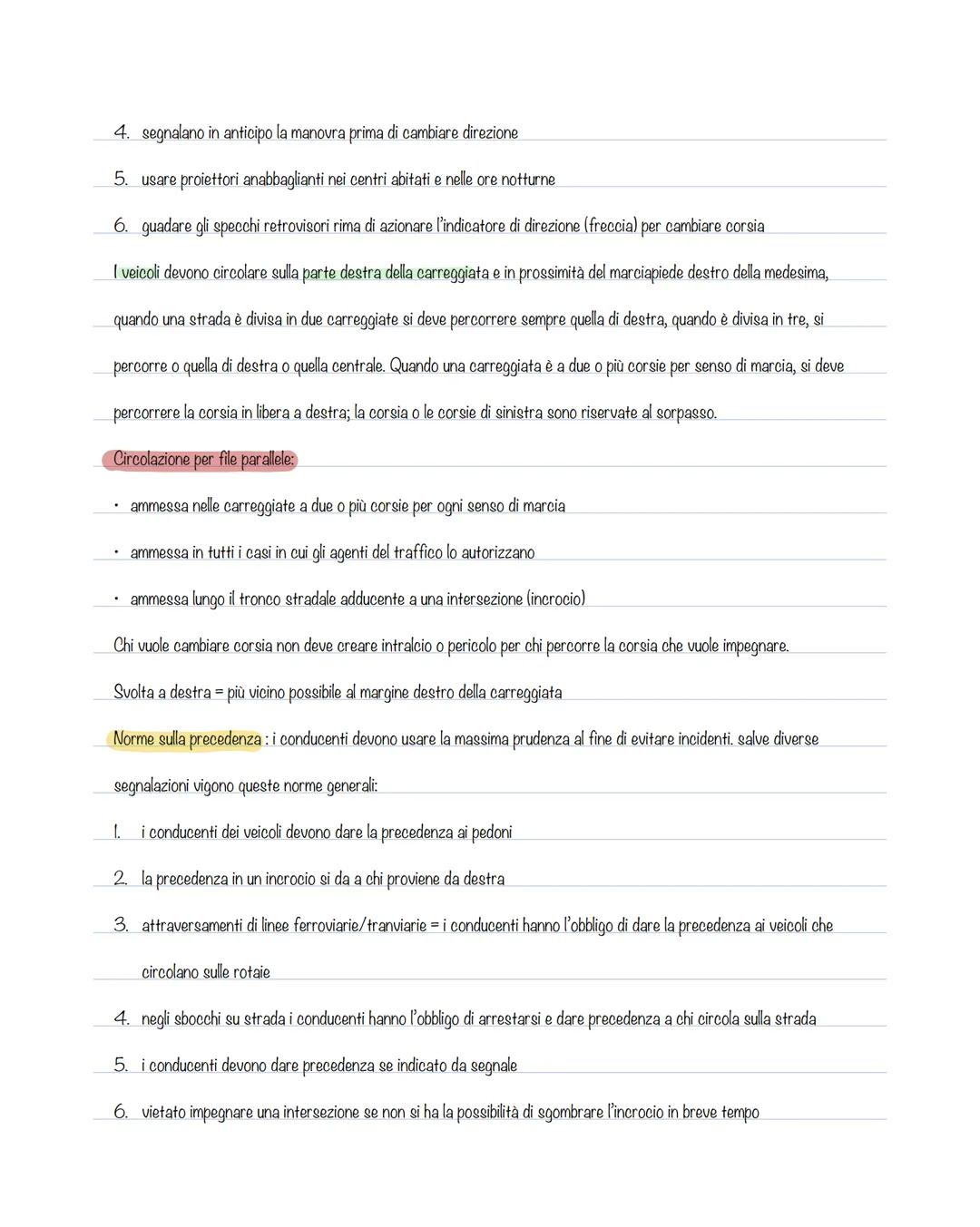 Strada = pedoni, veicoli e animali. Può essere classificata come;
1. Autostrada = 130 km/h
2.Strada extraurbana principale = 110 km/h
3.Stra