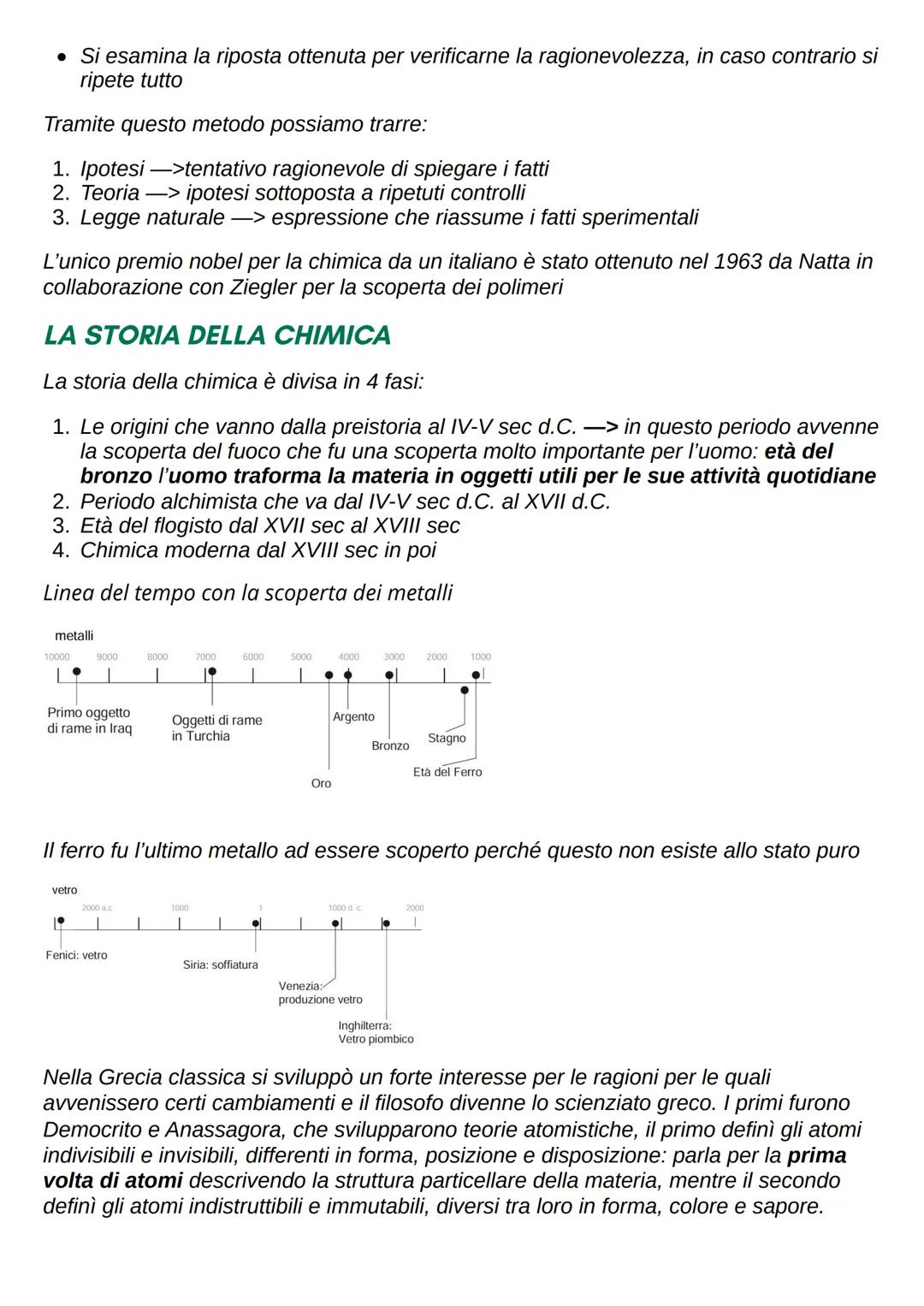 CHIMICA GENERALE E INORGANICA: TEORIA
CHE COS'È LA CHIMICA? La chimica è una scienza sperimentale che studia la
materia e le sue trasformazi