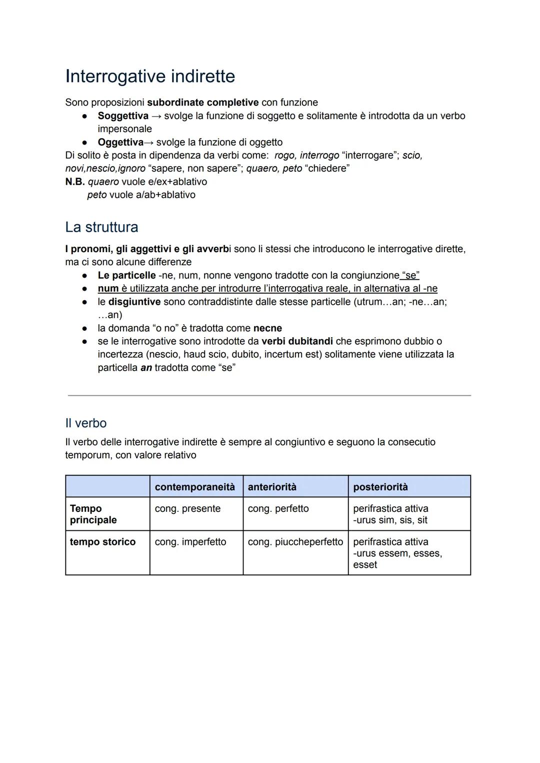 Interrogative dirette
Possono essere introdotte da aggettivi, avverbi e pronomi e sono proposizioni indipendenti
Pronomi e aggettivi
quis? q