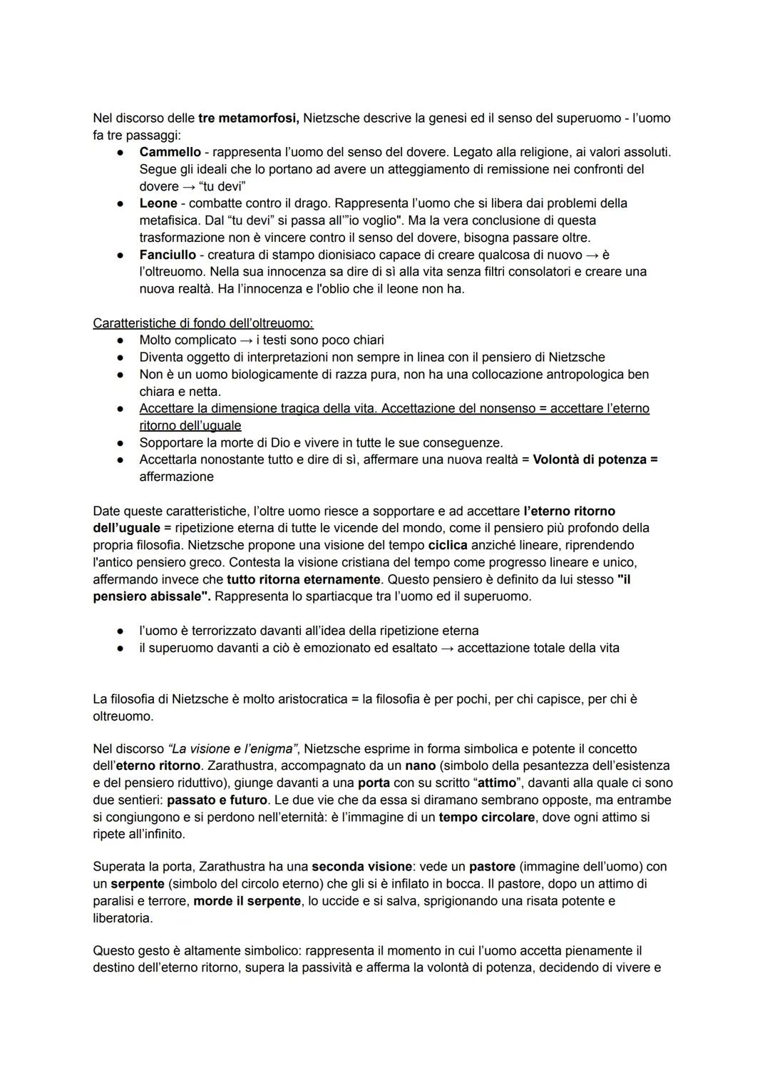 NIETZSCHE
Con Nietzsche si apre una frattura radicale rispetto alla filosofia precedente, segnando un vero
spartiacque tra il pensiero dell'