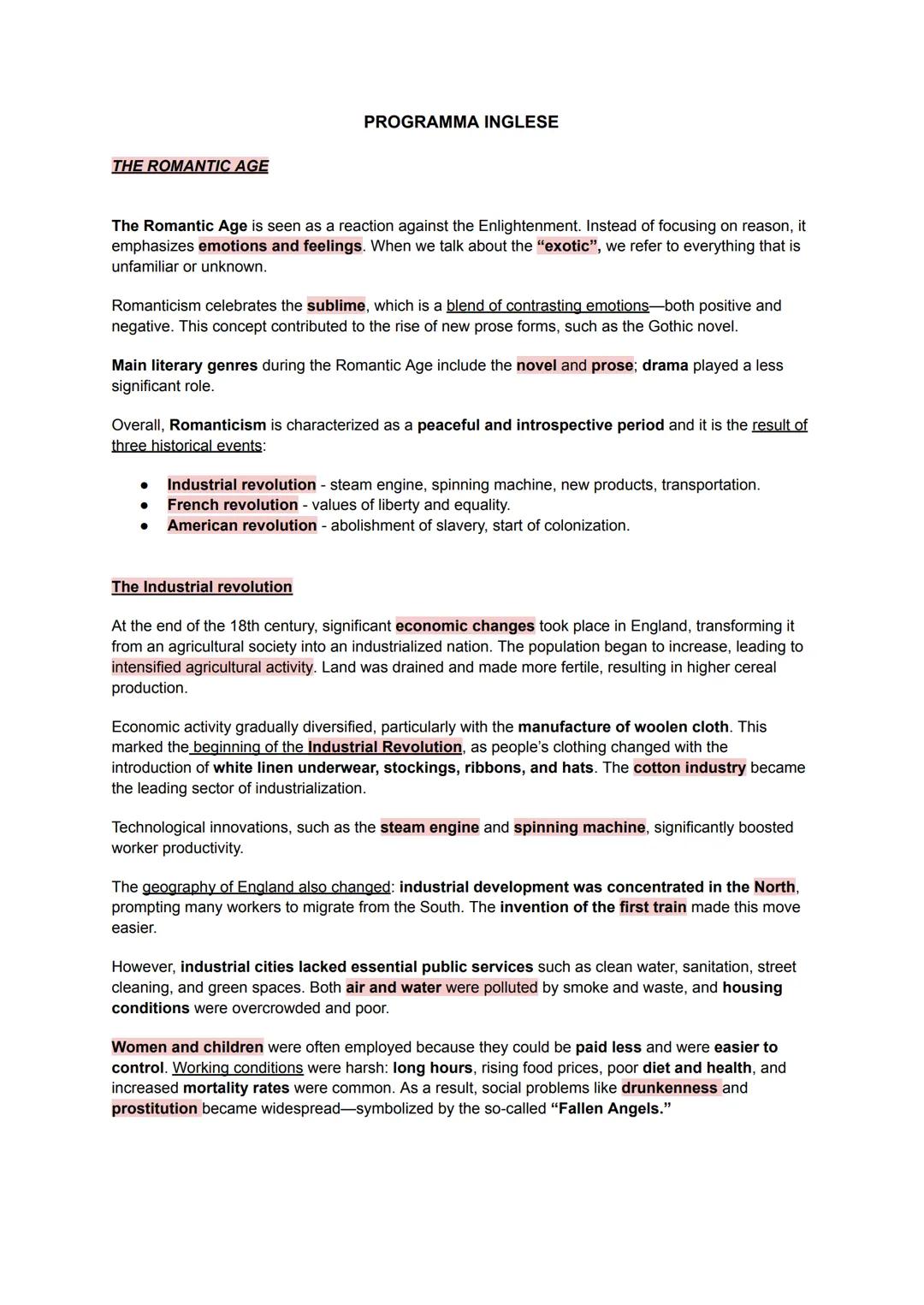 ## THE ROMANTIC AGE
PROGRAMMA INGLESE
The Romantic Age is seen as a reaction against the Enlightenment. Instead of focusing on reason, it
e