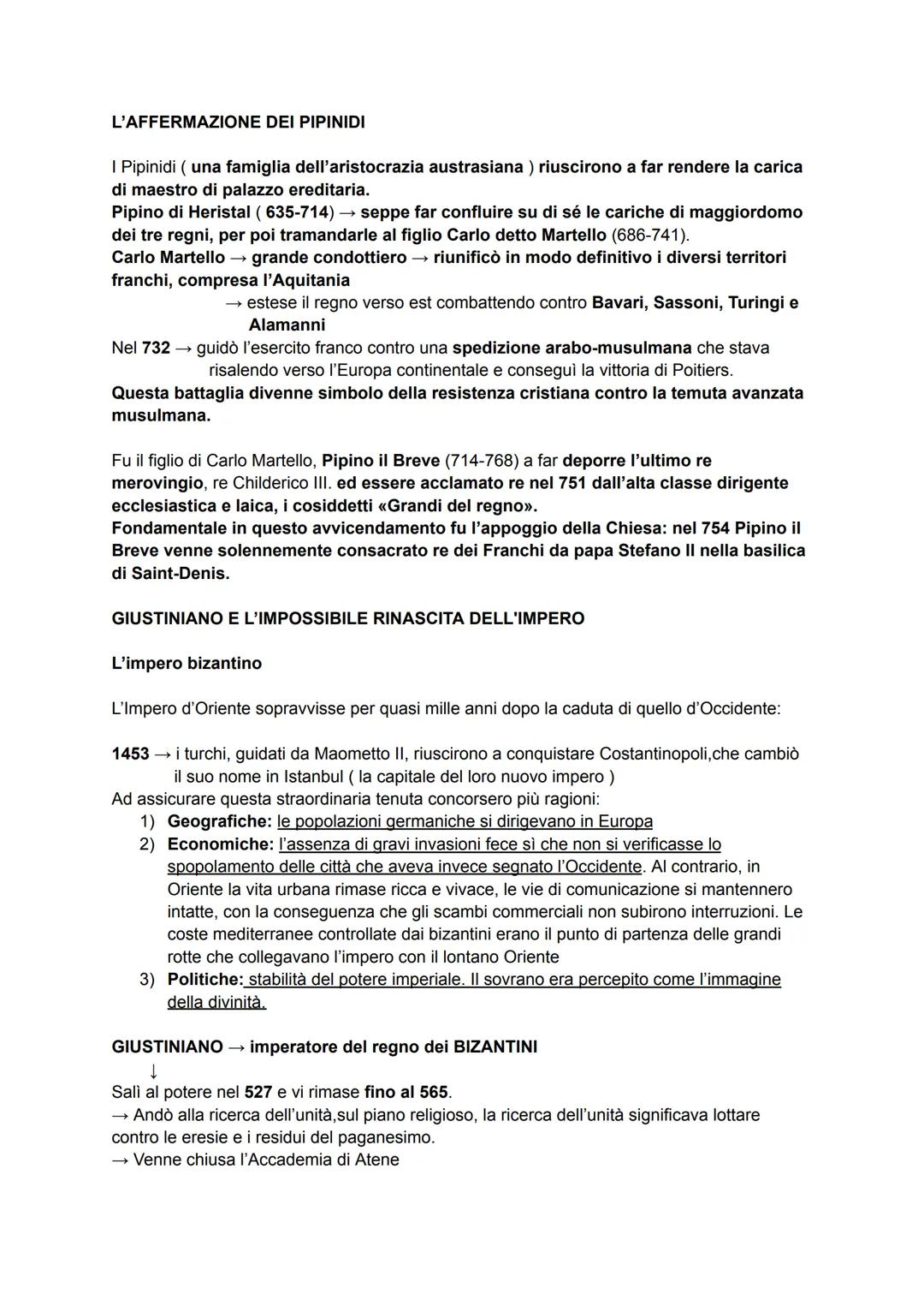 L'ALTO MEDIOEVO
476 d.C. → convenzionalmente la fine dell'epoca antica e l'inizio di una nuova età:
il Medioevo → letteralmente significa et