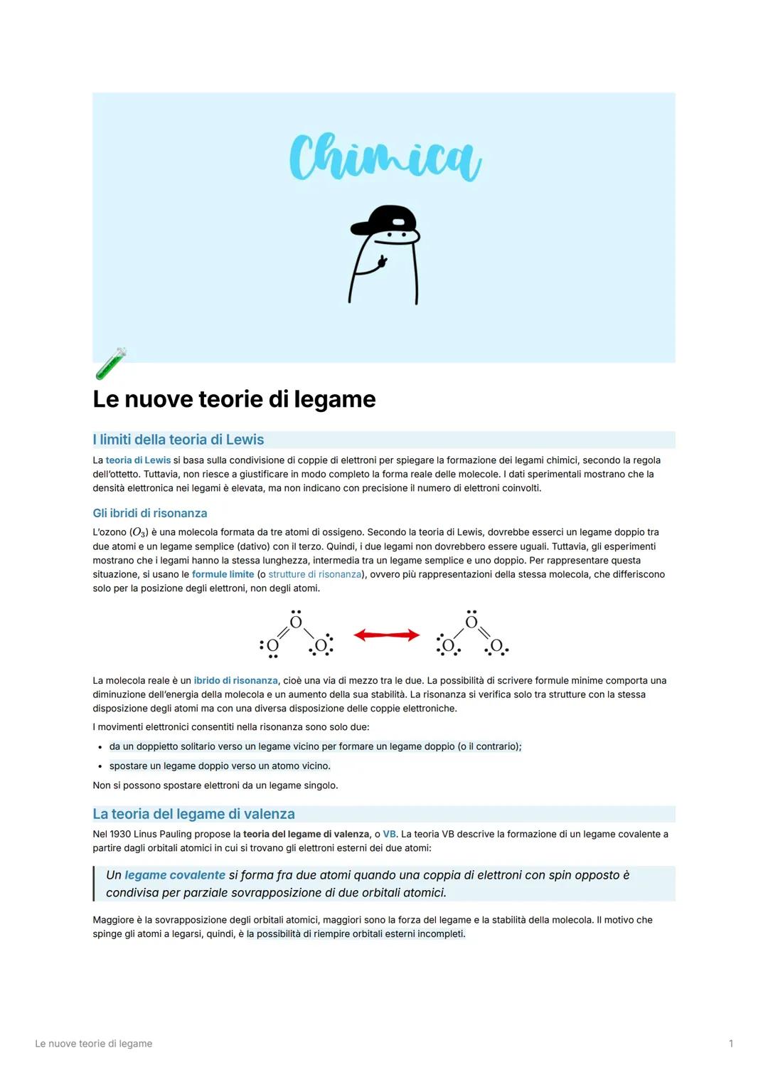 Chimica
Le nuove teorie di legame
I limiti della teoria di Lewis
La teoria di Lewis si basa sulla condivisione di coppie di elettroni per sp