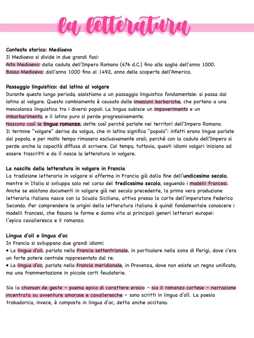 Le origini della letteratura| Italiano