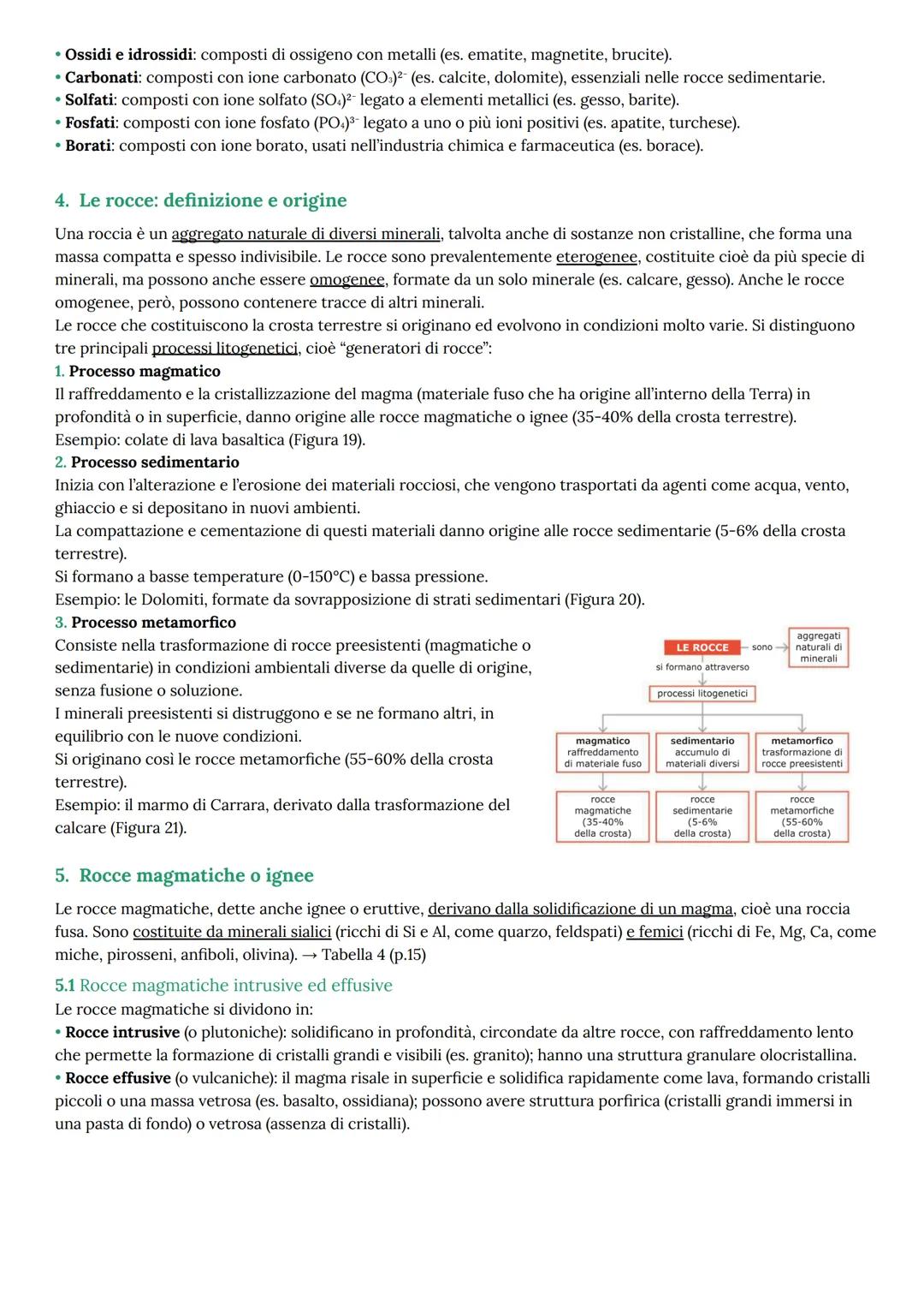 # โข MINERALI E ROCCE โข
1. I costituenti della crosta terrestre e i minerali
Le prime rocce si sono formate quando la parte esterna del pian