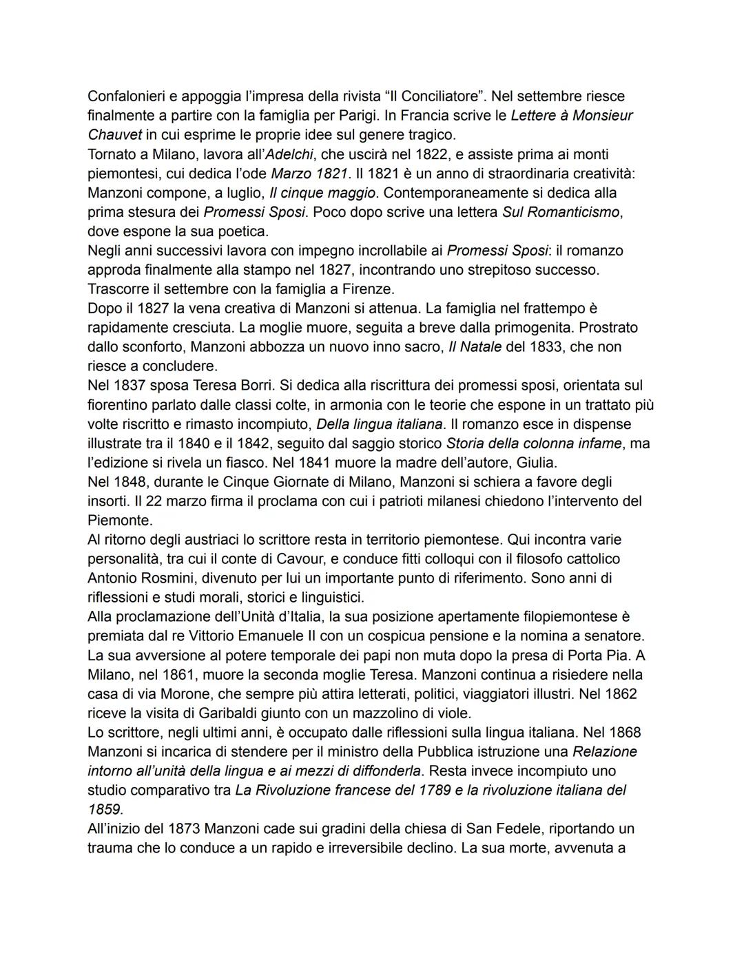 ## Vita
Alessandro Manzoni
Alessandro Manzoni nasce a Milano nel 1785 da Giulia Beccaria, figlia minore di
Cesare, e da Giovanni Verri, fr