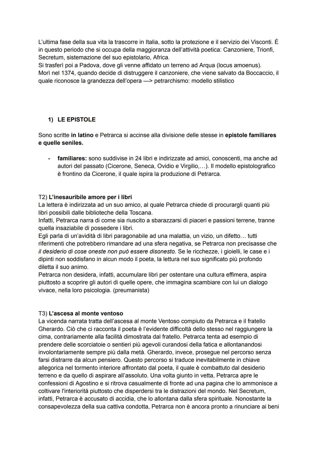 FRANCESCO PETRARCA
1304-1374
L'attrazione verso i piaceri terreni e la necessità di rivolgersi all'eterno, unita all'esigenza
profonda di r