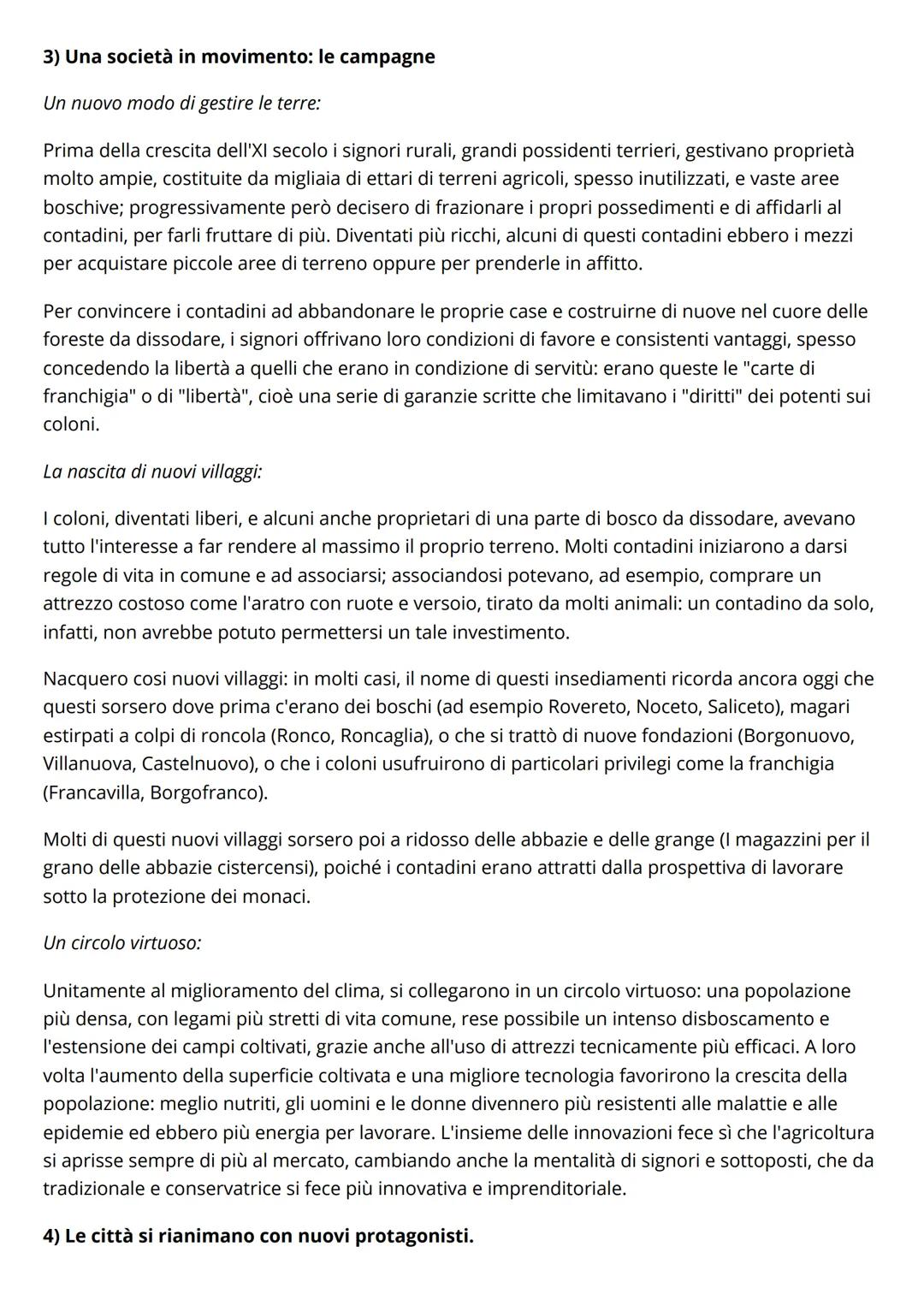 # La rinascita dell'XI secolo.
1) II clima migliora e la popolazione cresce.
Una nuova fase di ripresa:
Intorno all'anno Mille, dopo seco