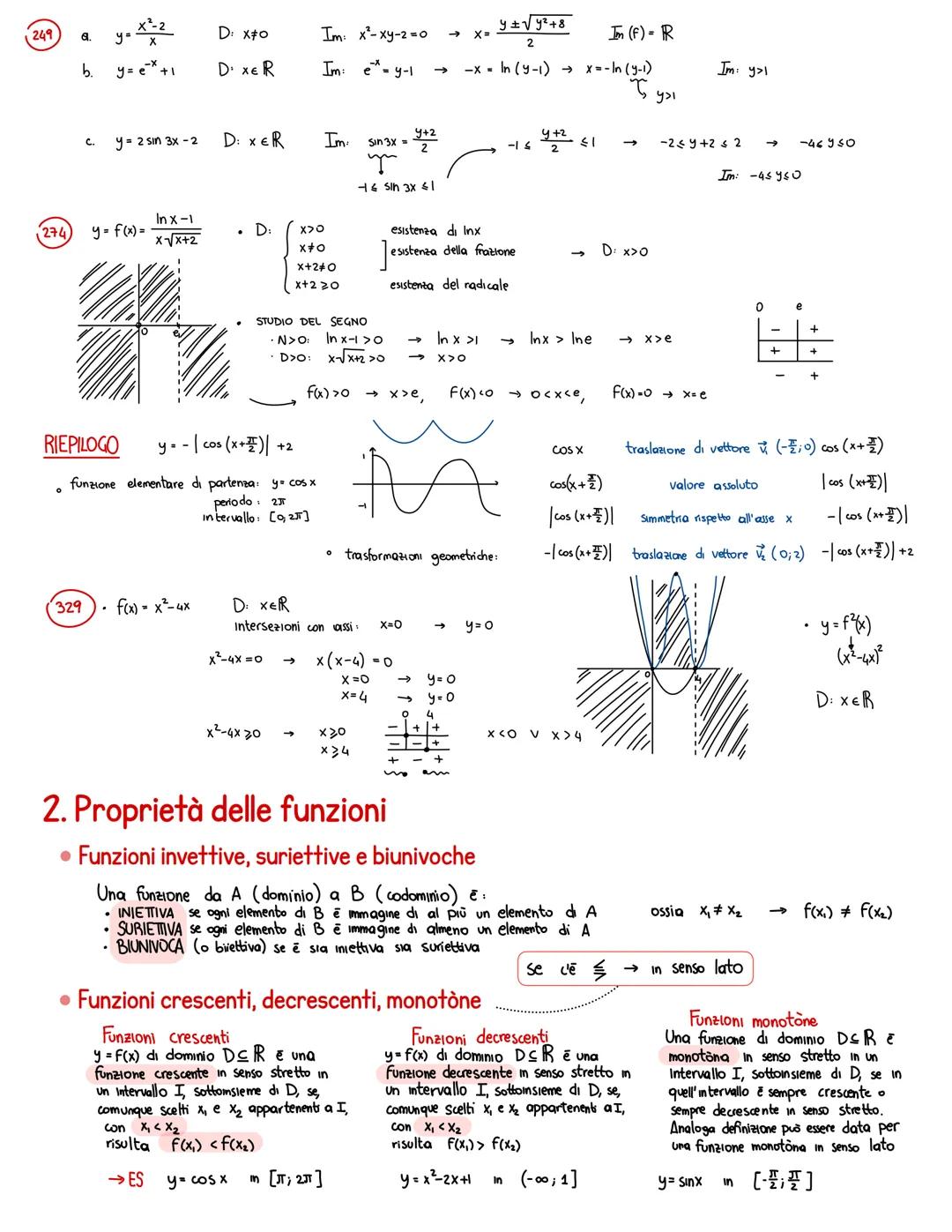 1. Funzioni reali di variabile reale
• Definizione di funzione
Dati due sottoinsiemi A e B (non woti) di R, una funzione ƒ da A a B è una
