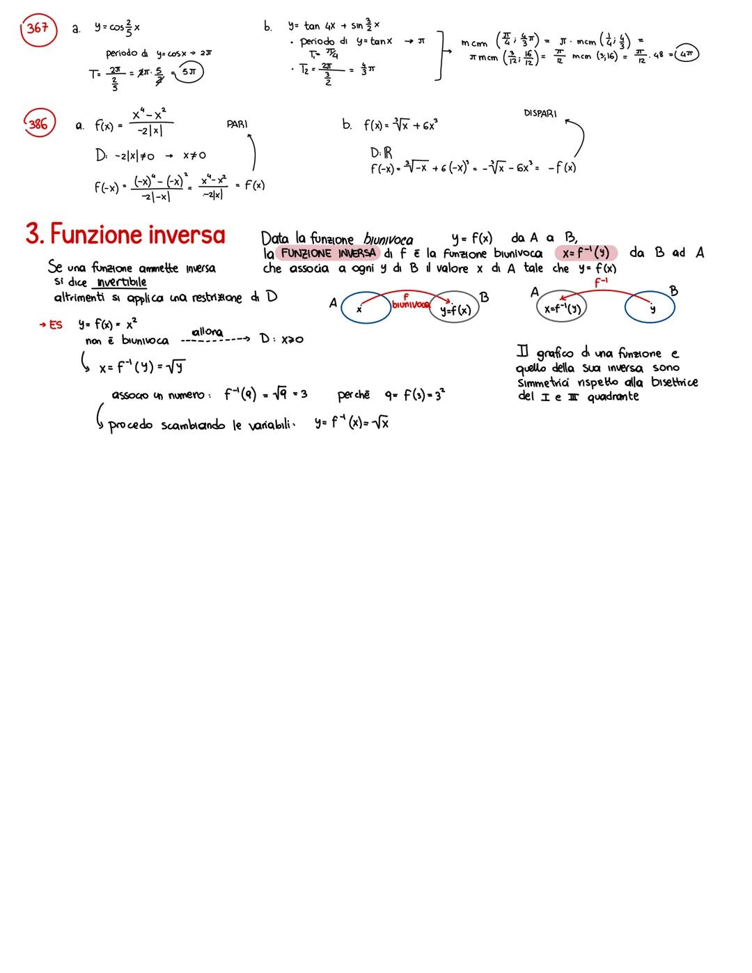 1. Funzioni reali di variabile reale
• Definizione di funzione
Dati due sottoinsiemi A e B (non woti) di R, una funzione ƒ da A a B è una