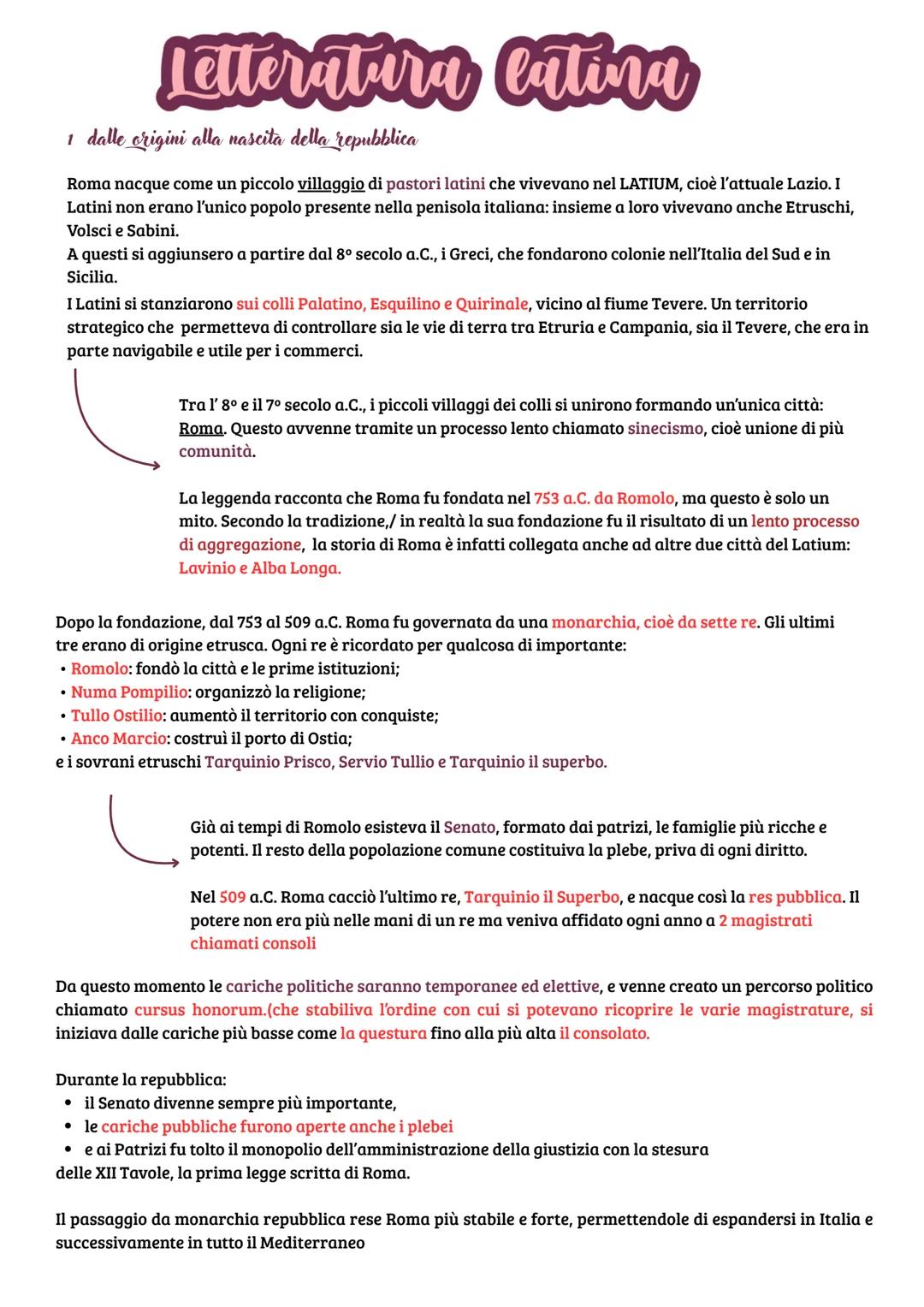 # Letteratura latina
1 dalle origini alla nascita della repubblica
Roma nacque come un piccolo villaggio di pastori latini che vivevano ne