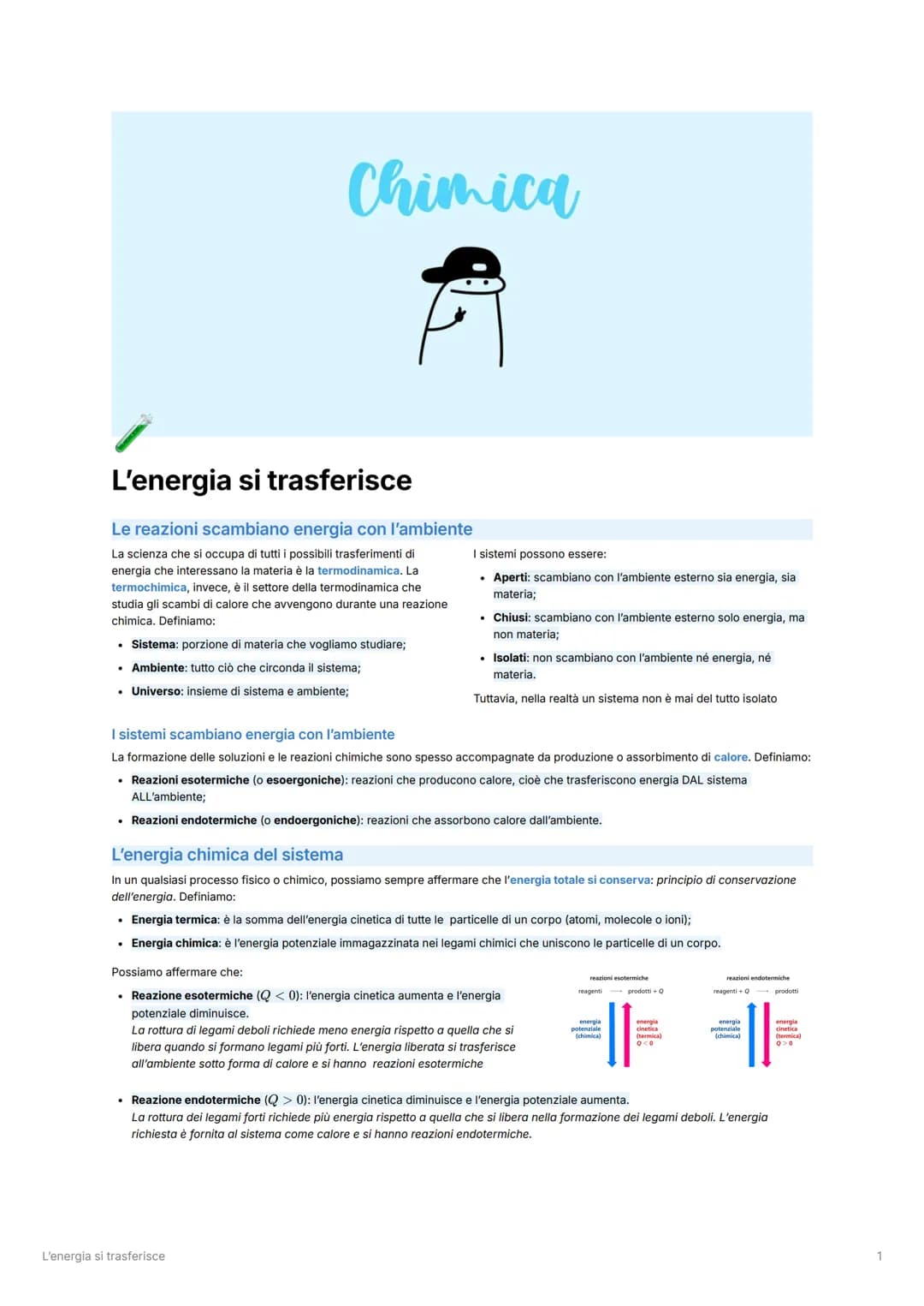 # Chimica
A
# L'energia si trasferisce
## Le reazioni scambiano energia con l'ambiente
La scienza che si occupa di tutti i possibili tra