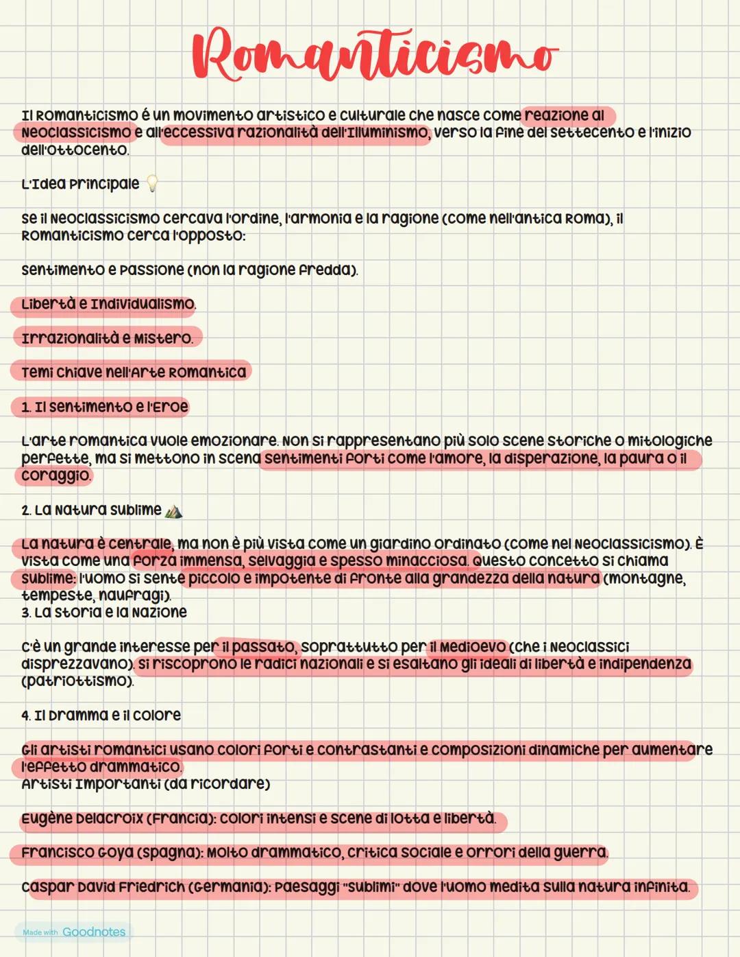 # Romanticismo
Il Romanticismo é un movimento artistico e culturale che nasce come reazione al
Neoclassicismo e all'eccessiva razionalità d