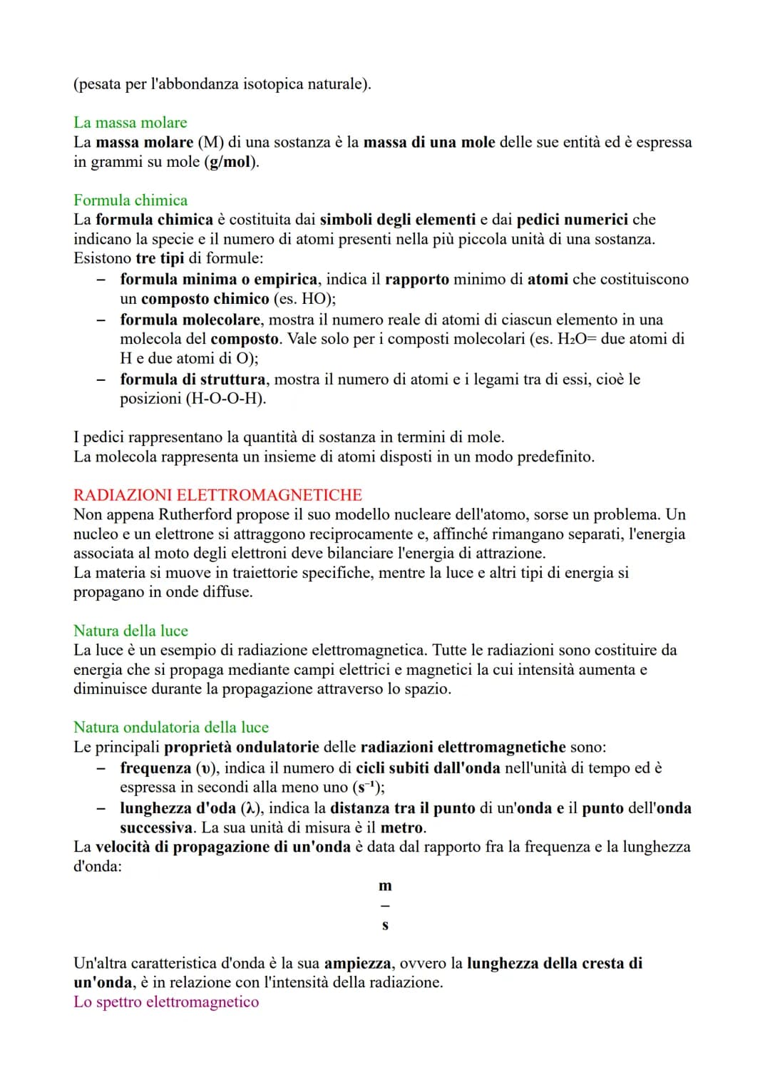# Chimica generale
e inorganica # LA MATERIA
La chimica si occupa dello studio della materia e delle sue proprietà, delle
trasformazioni ch