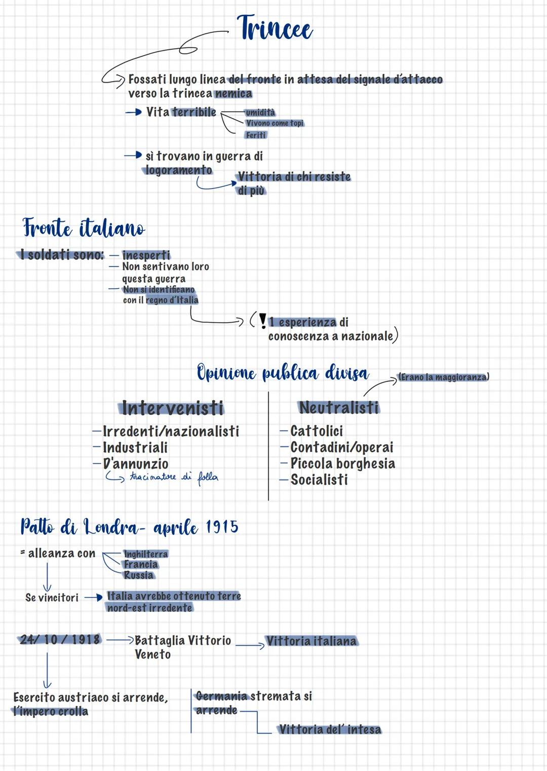 # Prima Guerra mondiale
Nota anche come grande guerra é una
guerra moderna e di massa
Si combatte: -sul fronte occidentale (fr. Vs Germani