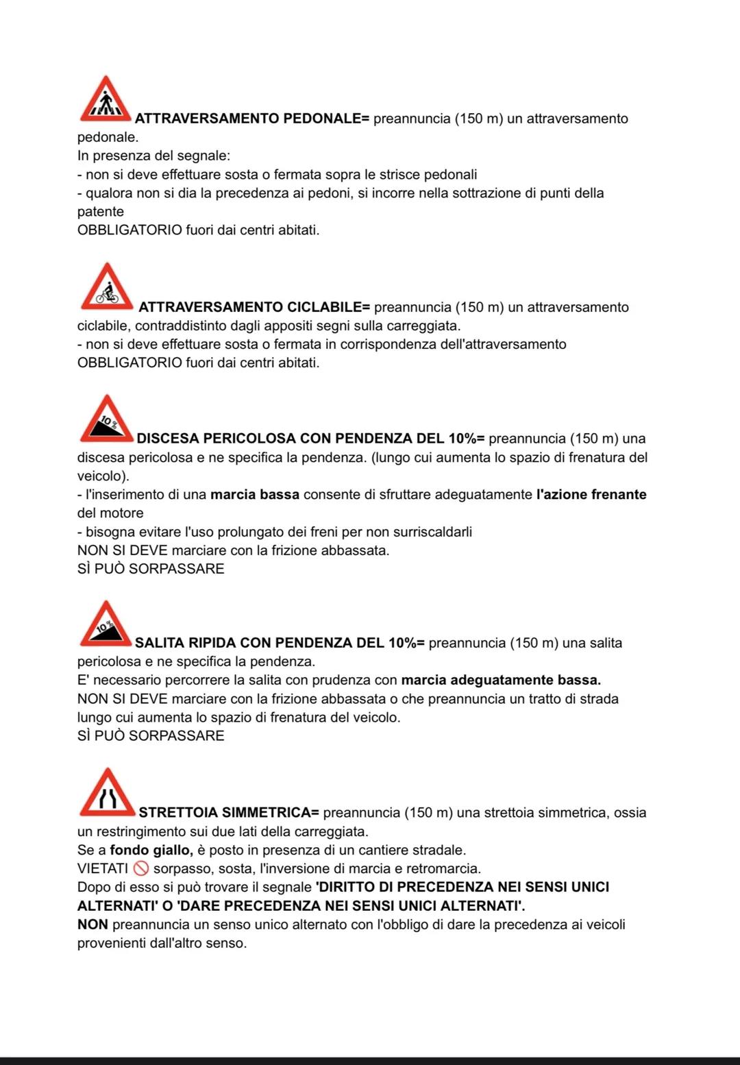 # CAPITOLO 2 SEGNALI DI PERICOLO
STRADA DEFORMATA=preannuncia una strada deformata, in cattivo stato,
dissestata o con pavimentazione irreg