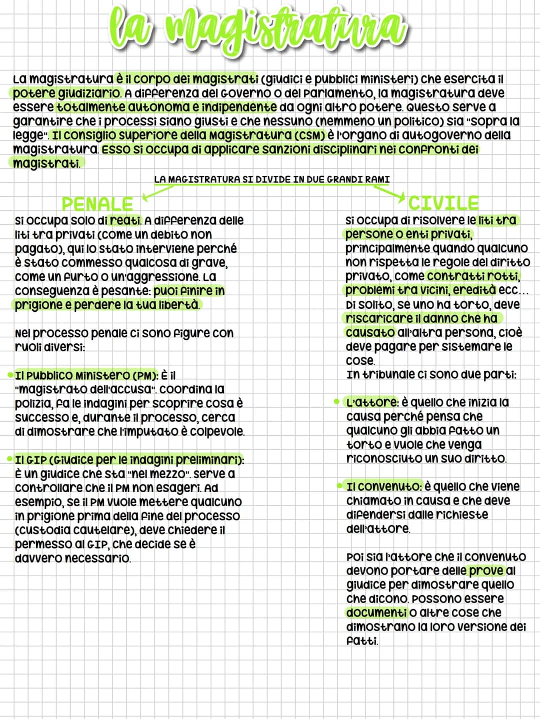 # la magistratura
La magistratura è il corpo dei magistrati (giudici e pubblici ministeri) che esercita il
potere giudiziario. A differenza