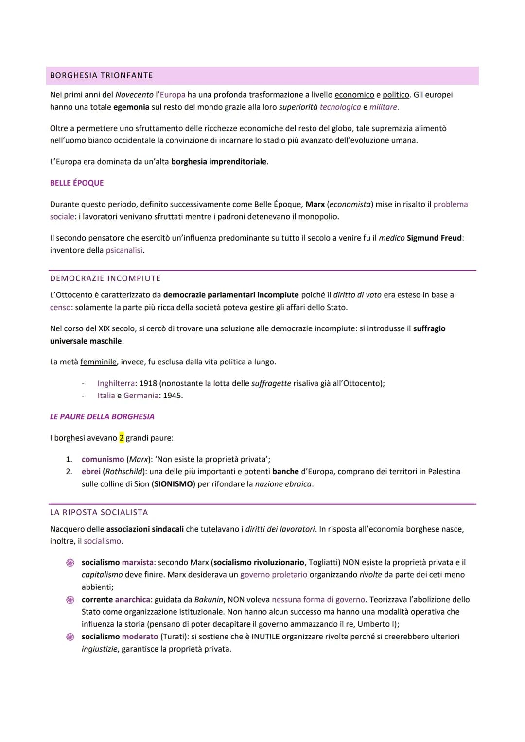 <p>Nei primi anni del Novecento, l'Europa subisce una profonda trasformazione a livello economico e politico. Gli europei detengono una tot