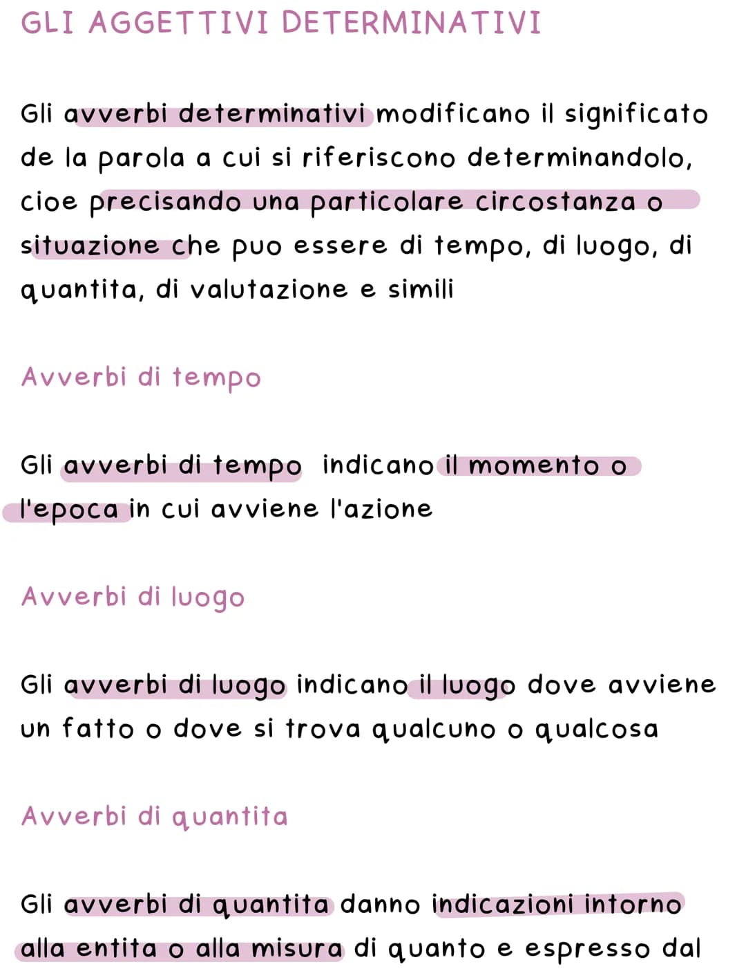 # Avverbio
L'avverbio è la parte invariabile del discorso che
accompagna altre parole: un verbo un aggettivo,
un nome, un altro avverbio o