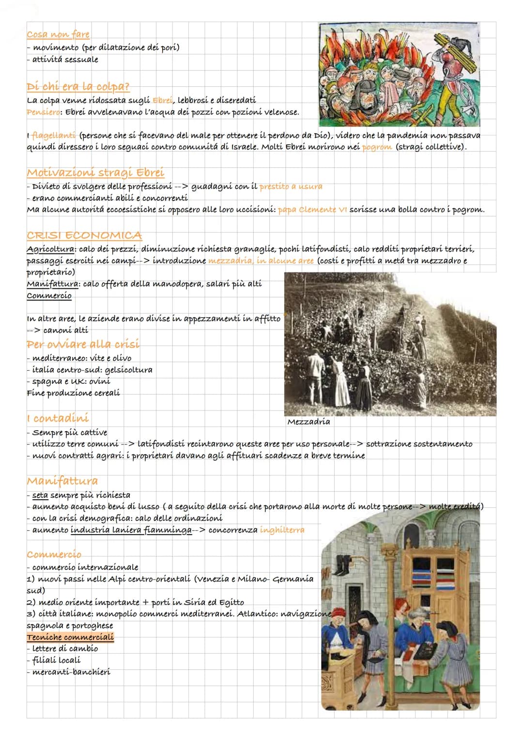 # LA CRISI DEL TRECENTO
## La crisi demografica
- Dall'anno 1000 agli inizi del 300
- popolazione raddoppiata
- inizio della crisi: annate
