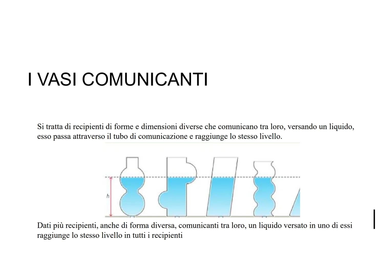 I VASI
COMUNICANTI
Fonti e immagine ripresa dal libro:
<<1 Fisica - Lezioni e Problemi - Meccanica>>
Giuseppe Ruffo, Nunzio Lanotte # I VASI
