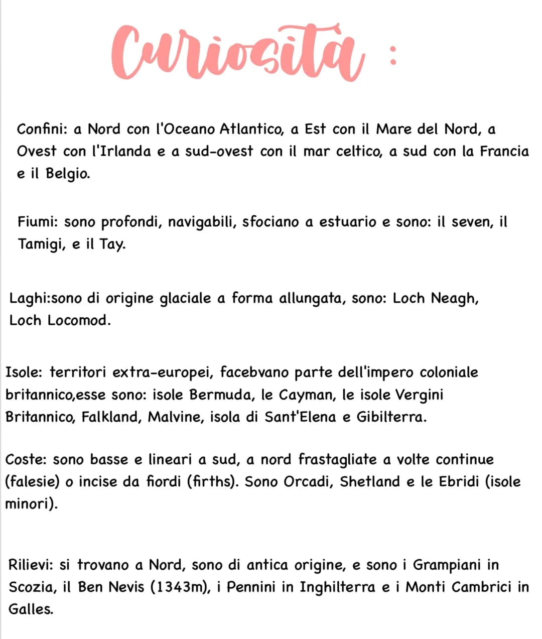 # Curiosita:
**Confini:** a Nord con l'Oceano Atlantico, a Est con il Mare del Nord, a Ovest con l'Irlanda e a sud-ovest con il mar celtico
