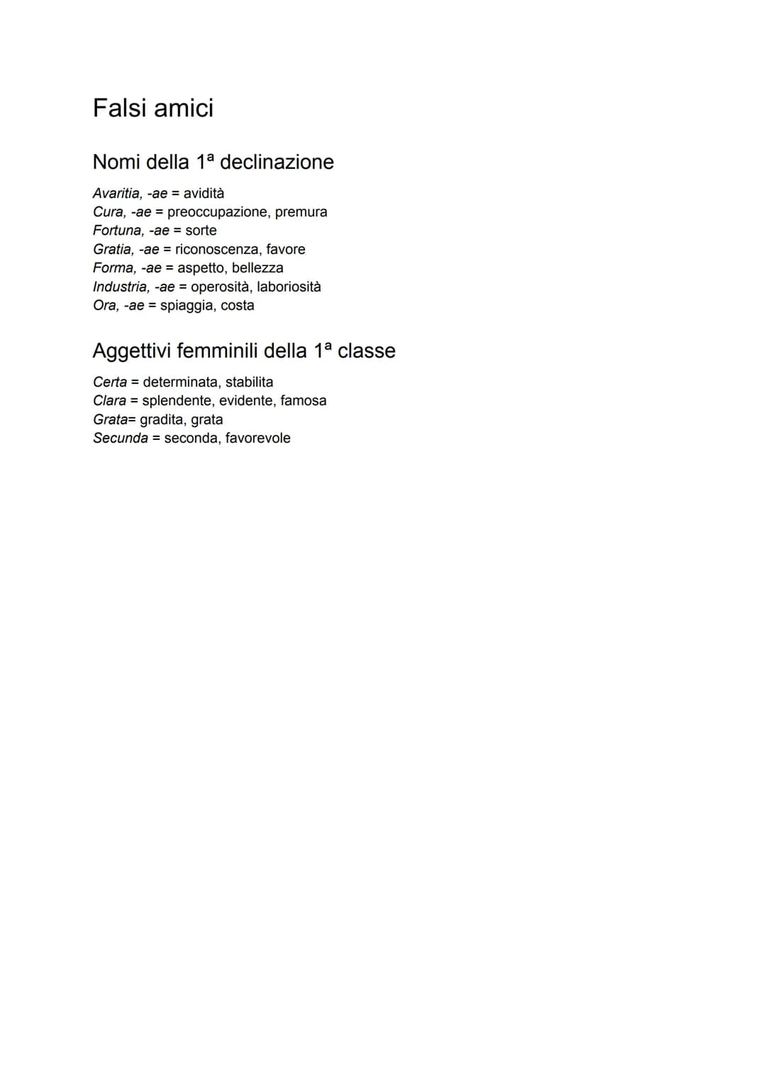 # Appunti di latino per la verifica
## Funzioni logiche dei casi
| Caso | Funzione logica | Descrizione |
|---|---|---|
| Nominativo | sog