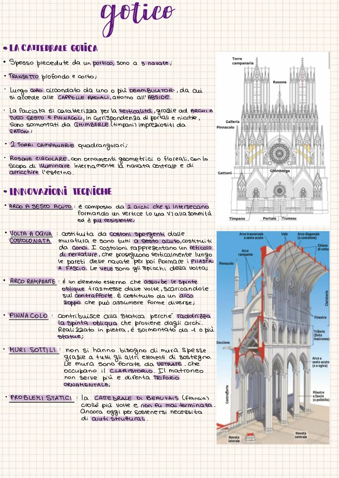 # gotico
## LA CATTEDRALE GOTICA
- Spesso precedute da un portico, sono a 3 navate;
- TRANSETTO profondo e corto;
- Lungo coro circondato