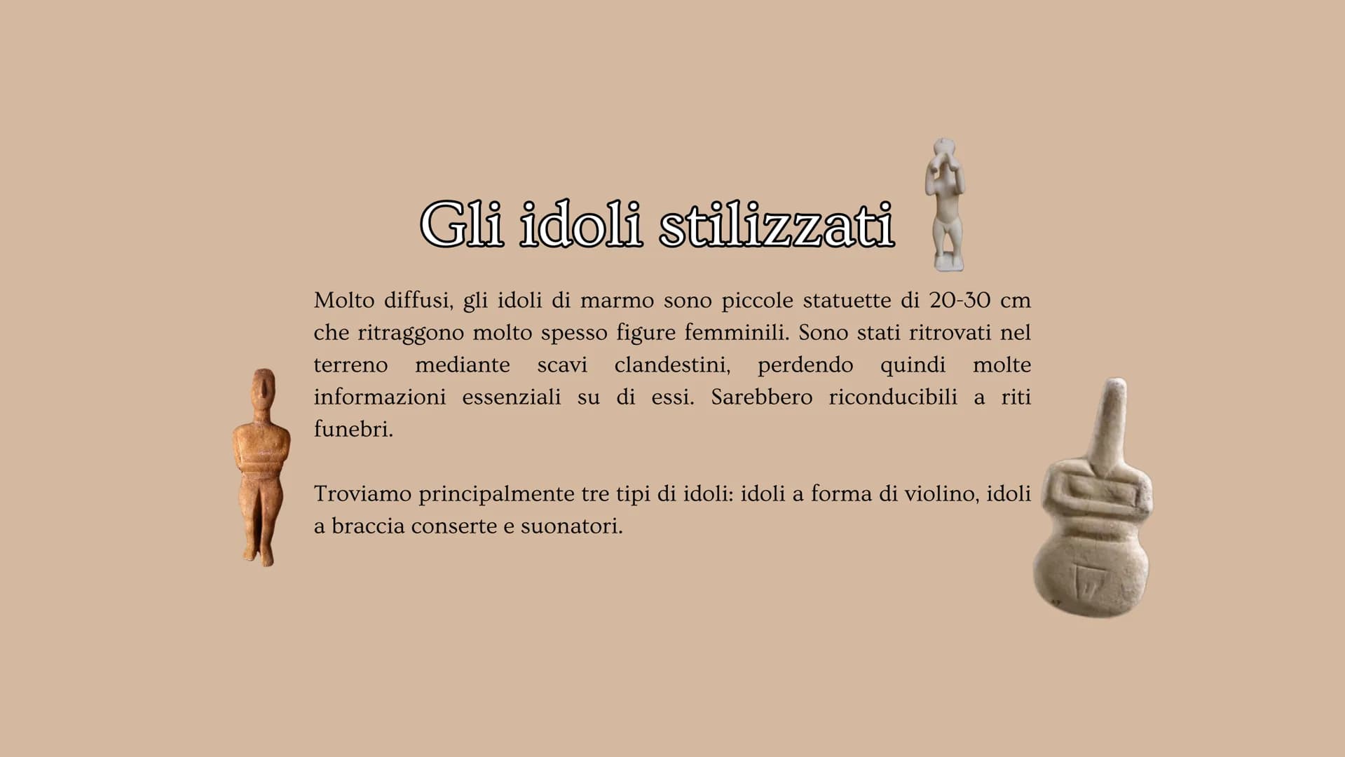 Arte cicladica, cretese
e micenea # Arte cicladica - introduzione
Quest'arte si diffuse nelle isole Cicladi, nel Mar Egeo, nel periodo neol