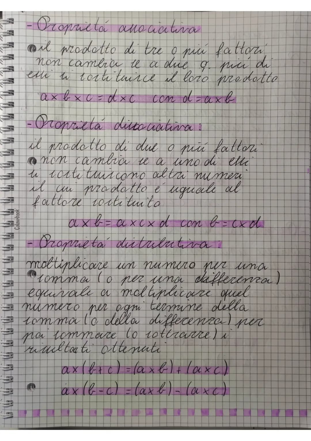 - Proprietá dissociativa:
la somma di due o più addendi
non cambia se a uno di essi si
sostituiscono altri addendi la cui
somma è uguale all