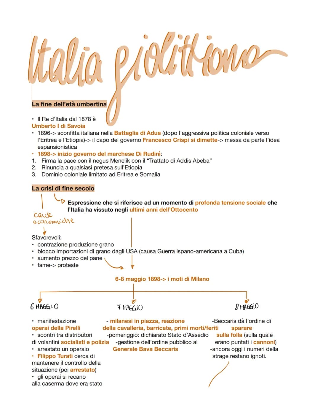 # Italia giolitiona
## La fine dell'età umbertina
* Il Re d'Italia dal 1878 è Umberto I di Savoia
* 1896-> sconfitta italiana nella Ba