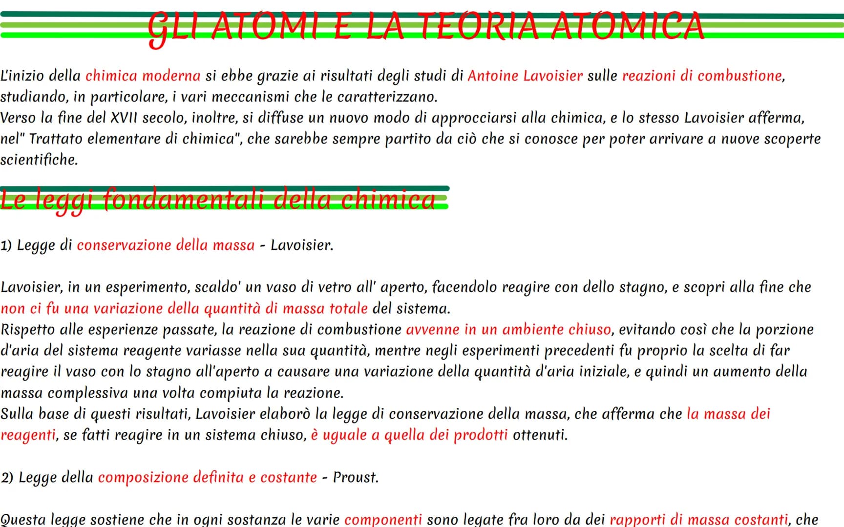 # GLIATOMII RIA ATOMIСА
L'inizio della *chimica moderna* si ebbe grazie ai risultati degli studi di *Antoine Lavoisier* sulle *reazioni di