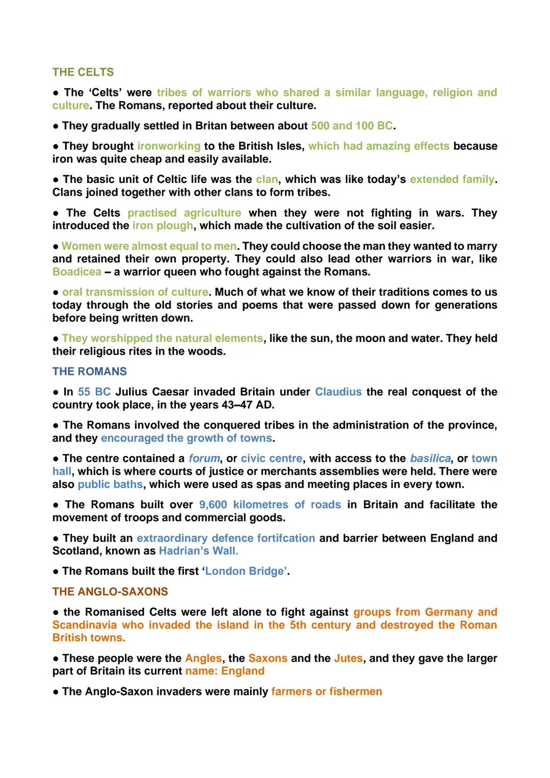 THE CELTS
• The 'Celts' were tribes of warriors who shared a similar language, religion and
culture. The Romans, reported about their cultur