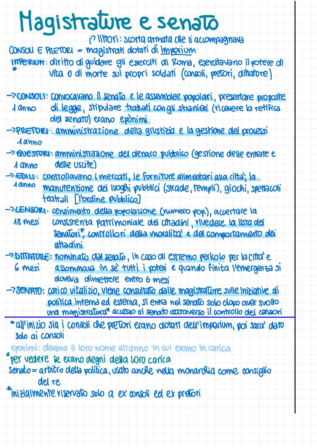 # MAGISTRATURE & ASSEMBLEE
Tito Livio definisce il regime politico(dopo la monarchia)
LIBERTAS-potere delle leggi + forte di quello degli
V