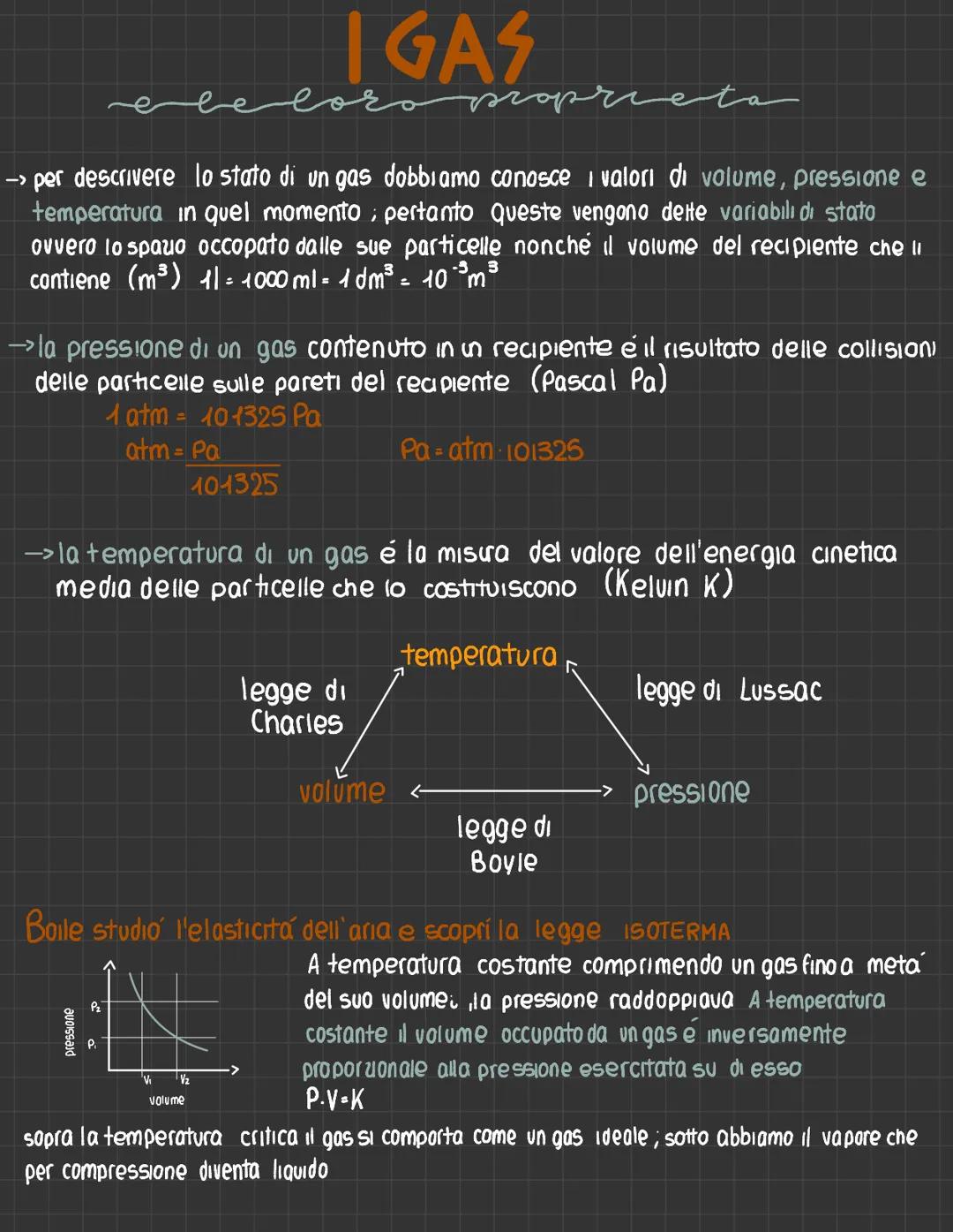 › per descrivere lo stato di un gas dobbiamo conosce i valori di volume, pressione e
temperatura in quel momento; pertanto queste vengono de