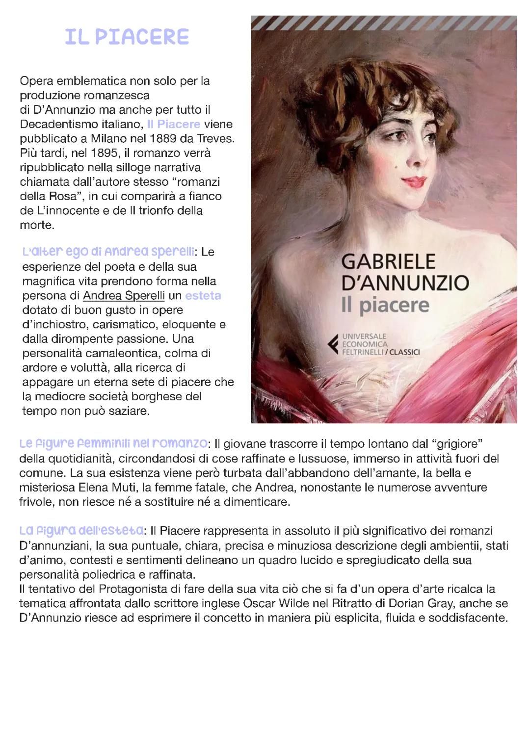 Il piacere - Gabriele d'Annunzio