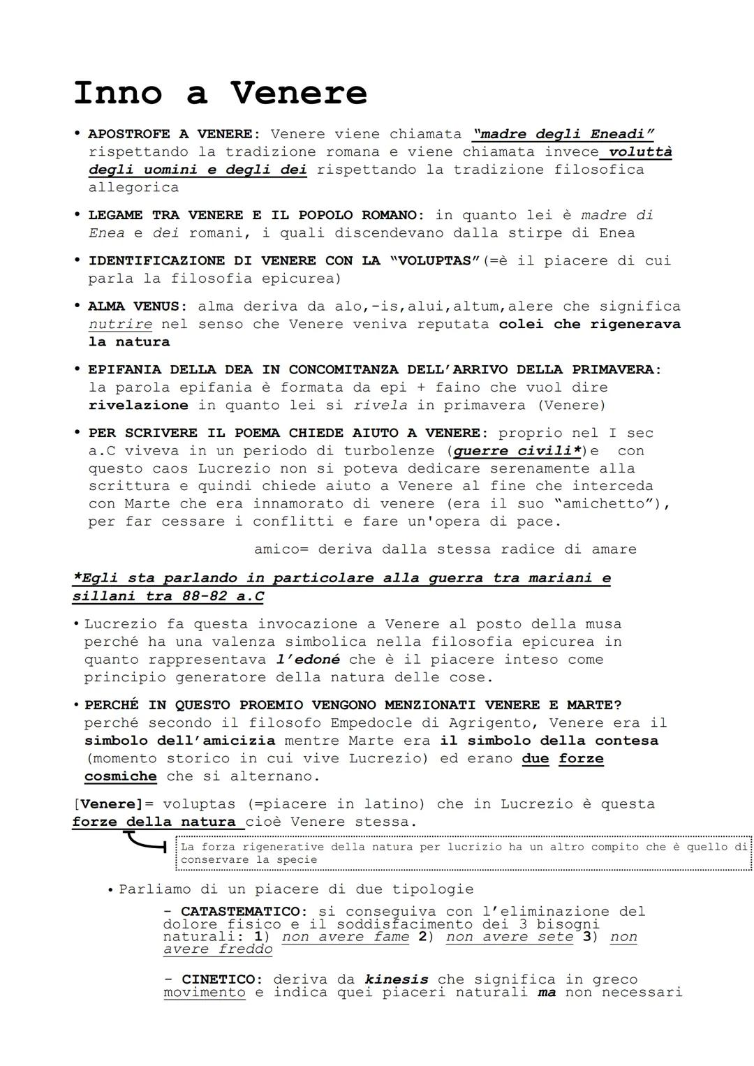 Lucrezio
• Pare sia nato in Campania dato che a Napoli e dintorni vi erano
molte scuole epicuree
• Titus Lucretius Carus nacque tra 98/96 a.