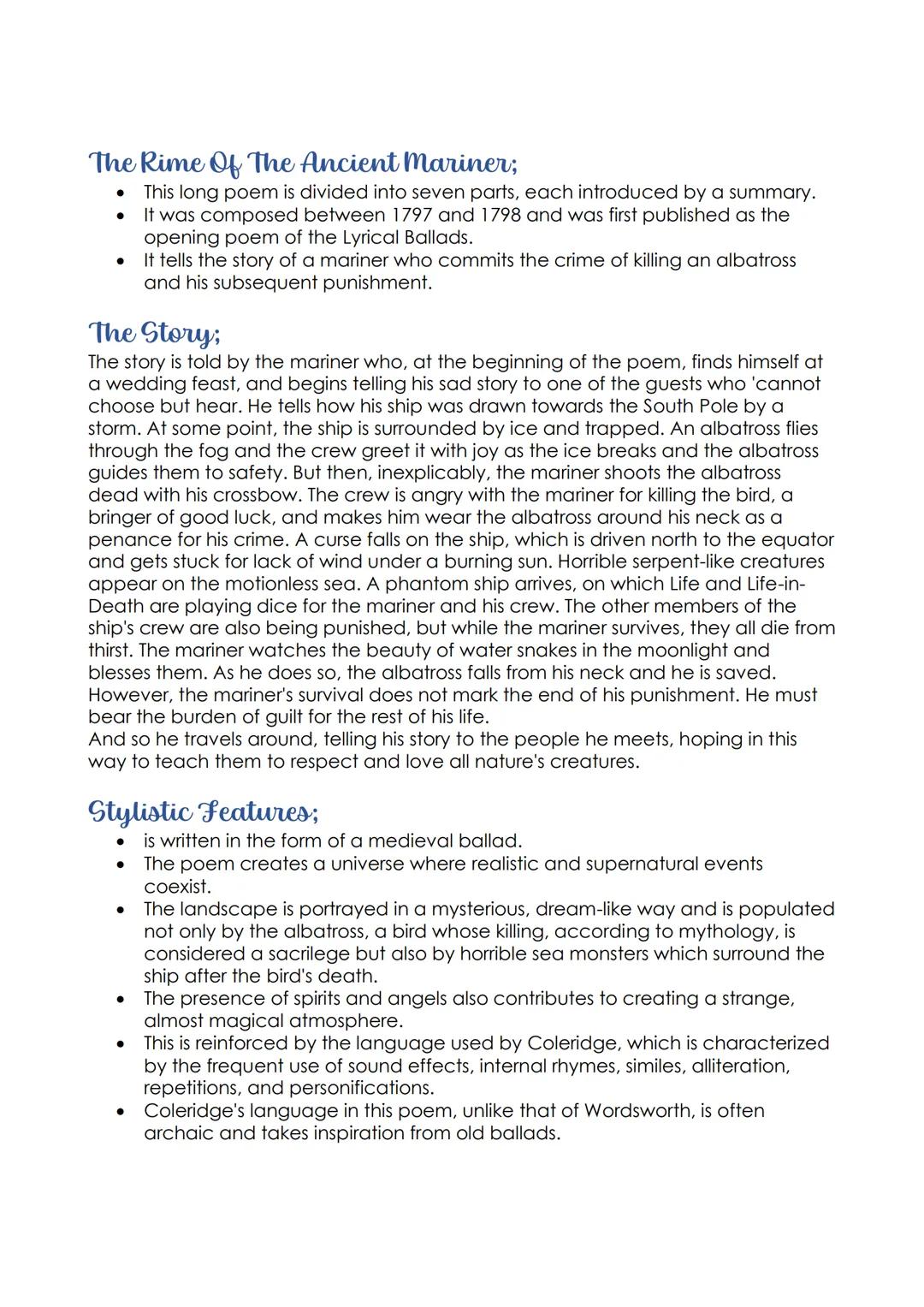 # Samuel Taylor Coleridge
Life;
* 1772 was born in Devon
* 1794 he met the poet Robert
Southey, and they planned to
move to Am