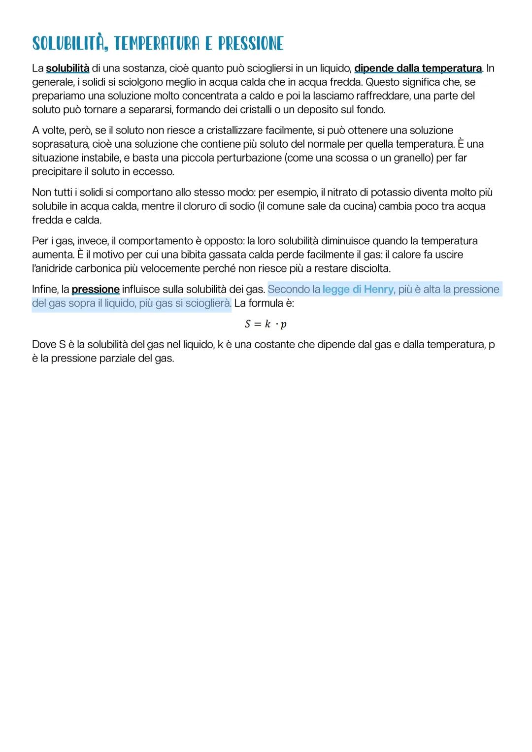 Le proprieta delle soluzioni
PERCHÉ LE SOSTANZE SI SCIOLGONO?
Le soluzioni sono miscugli omogenei e possono essere solide, liquide o gassose
