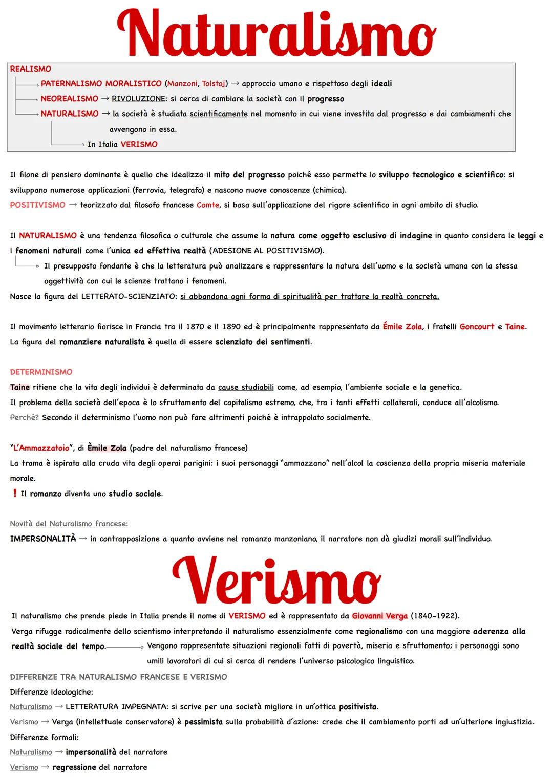 Naturalismo e Verismo - Verga e i Malavoglia
