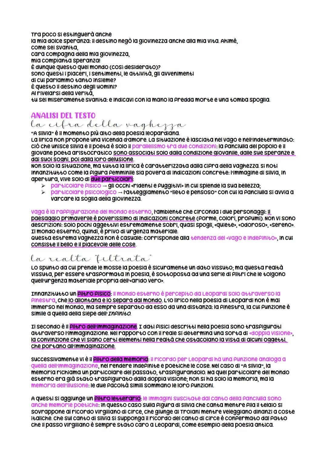 A Silvia
Silvia, rimembri ancora
Quel tempo della tua vita mortale,
Quando beltà splendea
Negli occhi tuoi ridenti e fuggitivi,
E tu, lieta