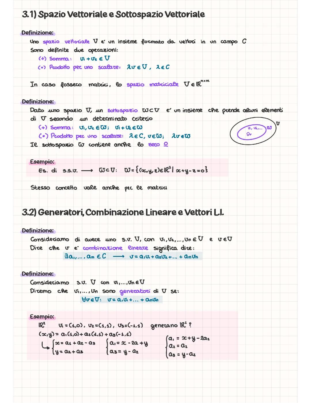 Algebra Lineare - Spazi Vettoriali